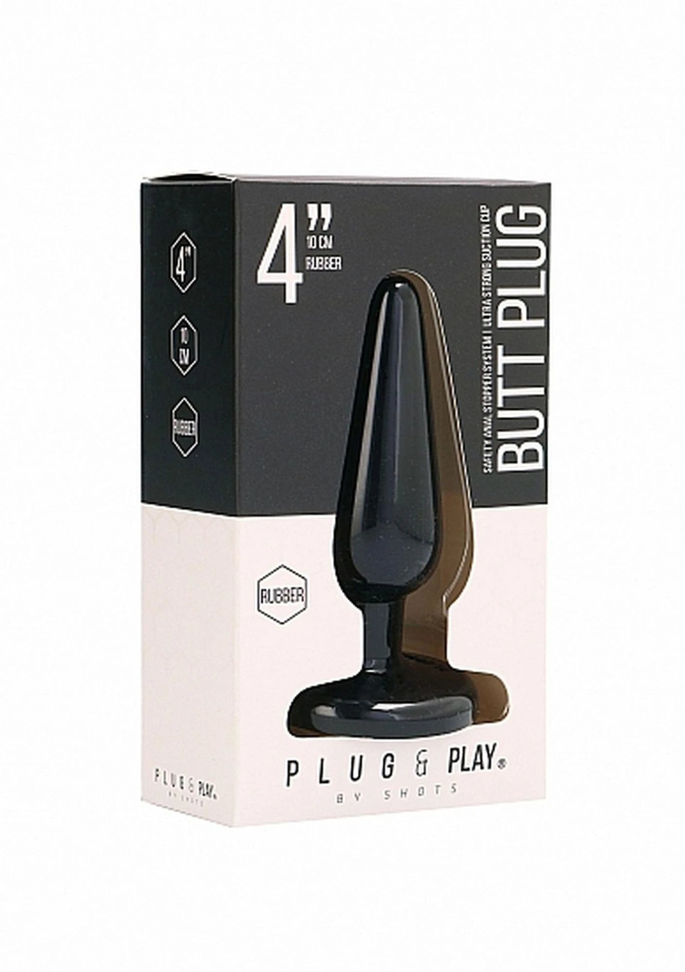 Plug anal - Basique - 4 pouces - Noir