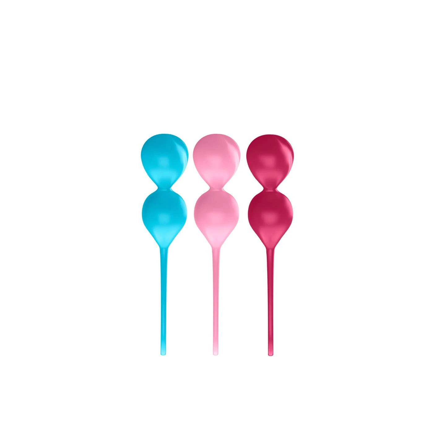 V Balls - Kegel Balls - 3 Pieces - Turquoise/Red/Pink