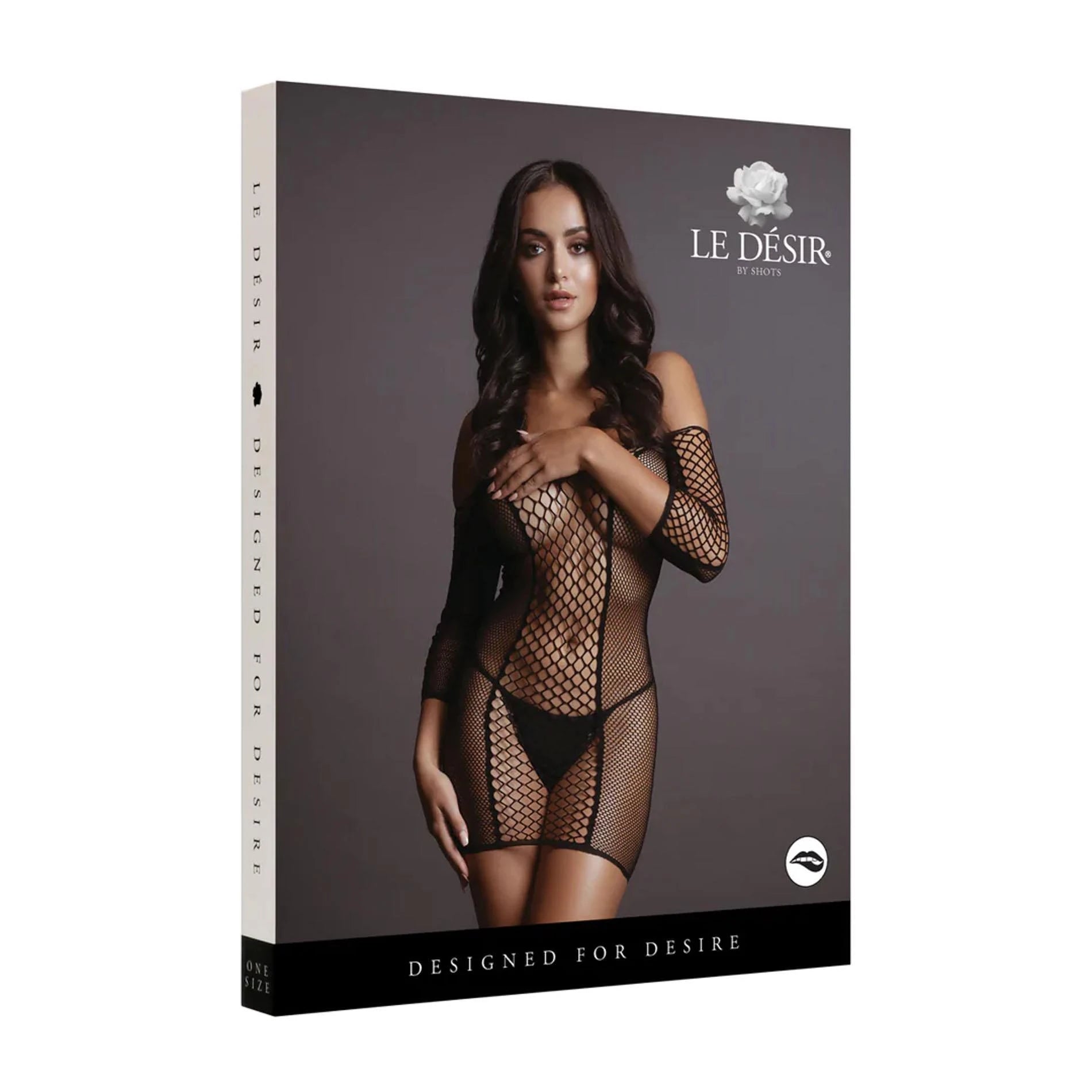 Robe courte à manches en résille Duo - Taille unique