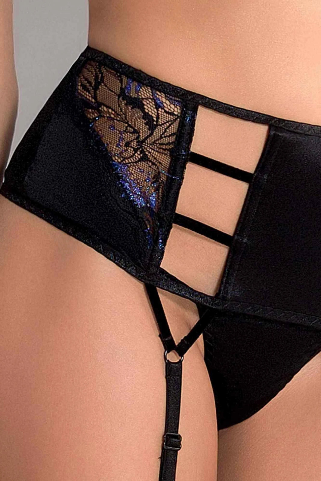 Lingerie-MEREDITH SET WITH OPEN BRA black L/XL - Casmir
