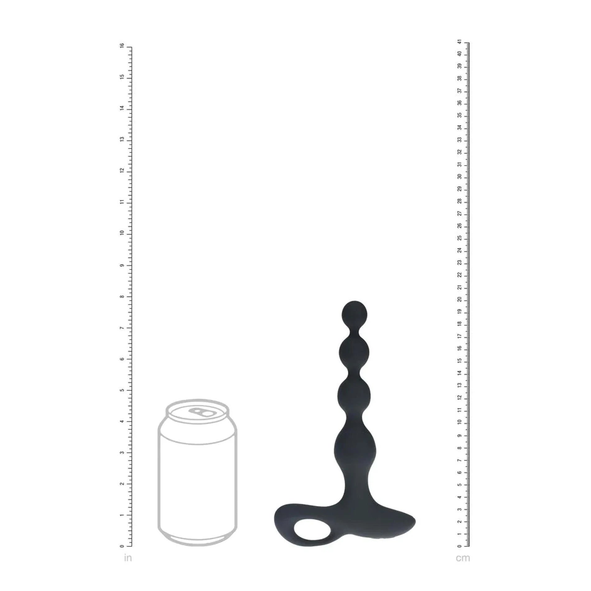 Plug anal vibrant en silicone perlé avec télécommande - Noir