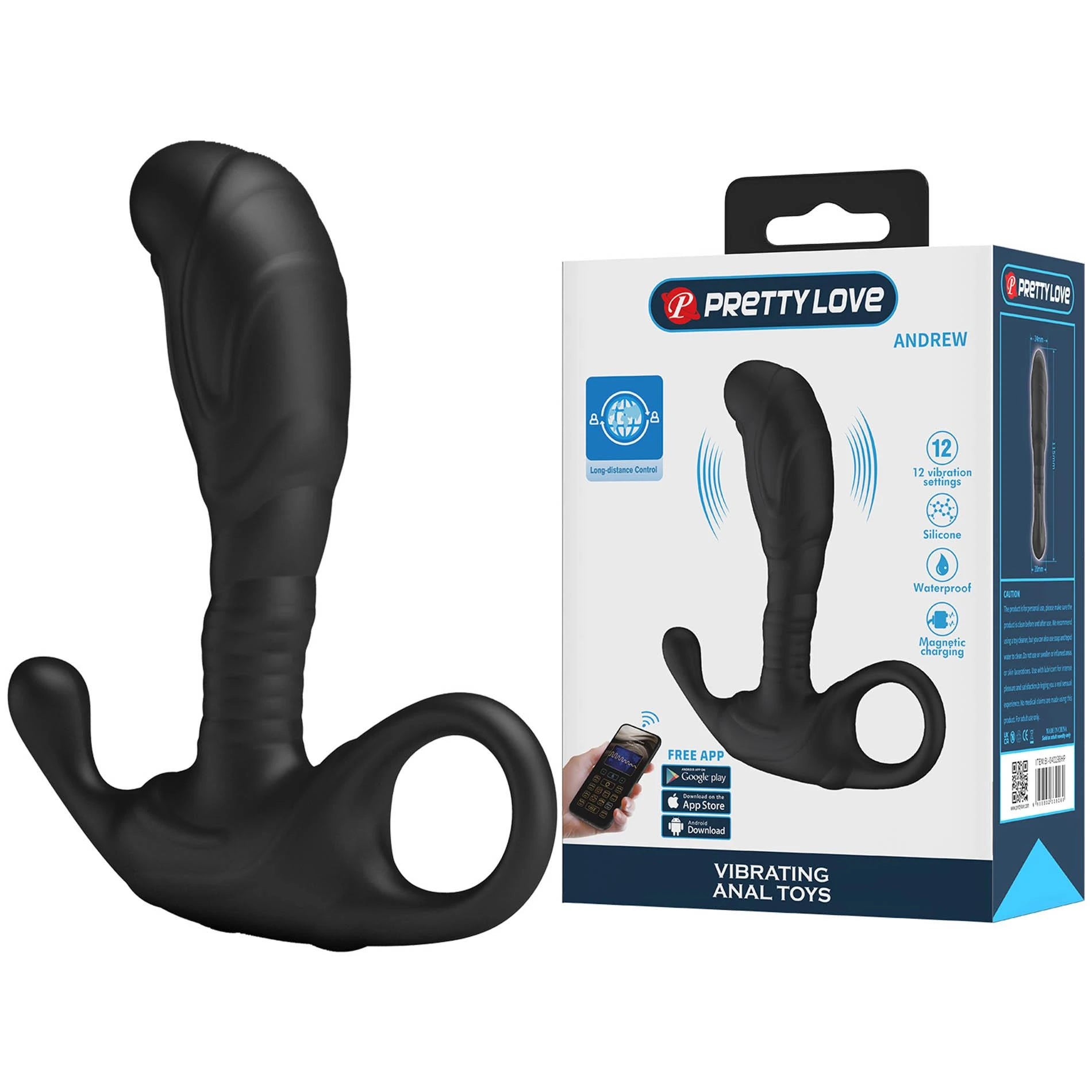 Pretty Love Andrew App-Controlled Vibrating Anal Plug