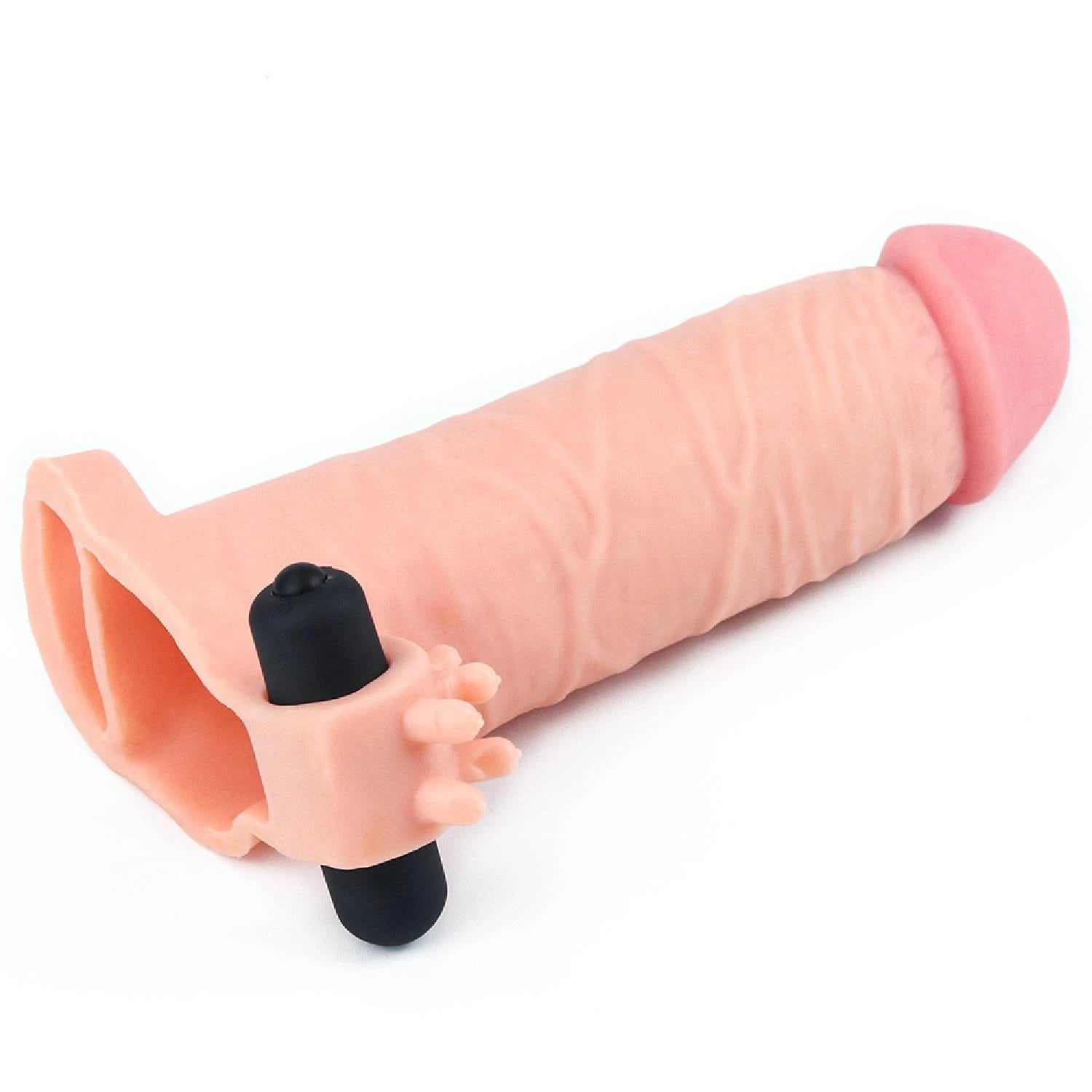 Add 2″ Pleasure X Tender Vibrating Penis Sleeve Flesh