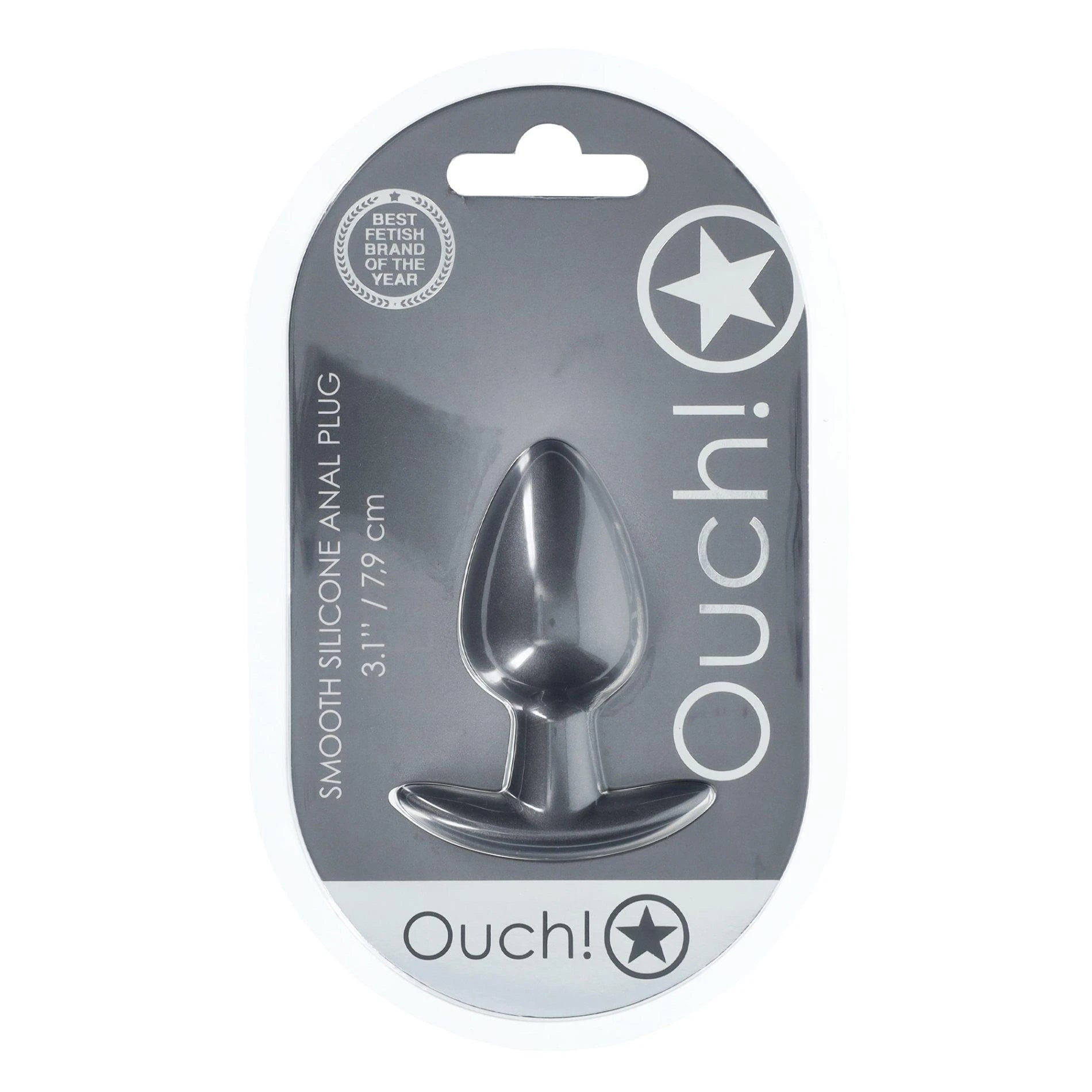 Plug anal en silicone lisse - Taille M - 3,1 / 7,9 cm - Gunmetal