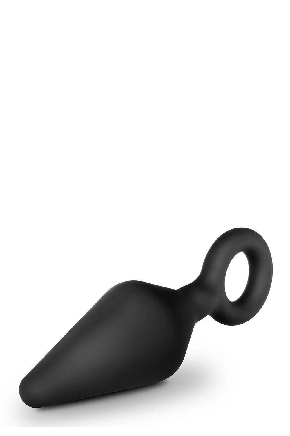 PLUG ANALE EN SILICONE PLATINE BOUCLÉ GRAND NOIR