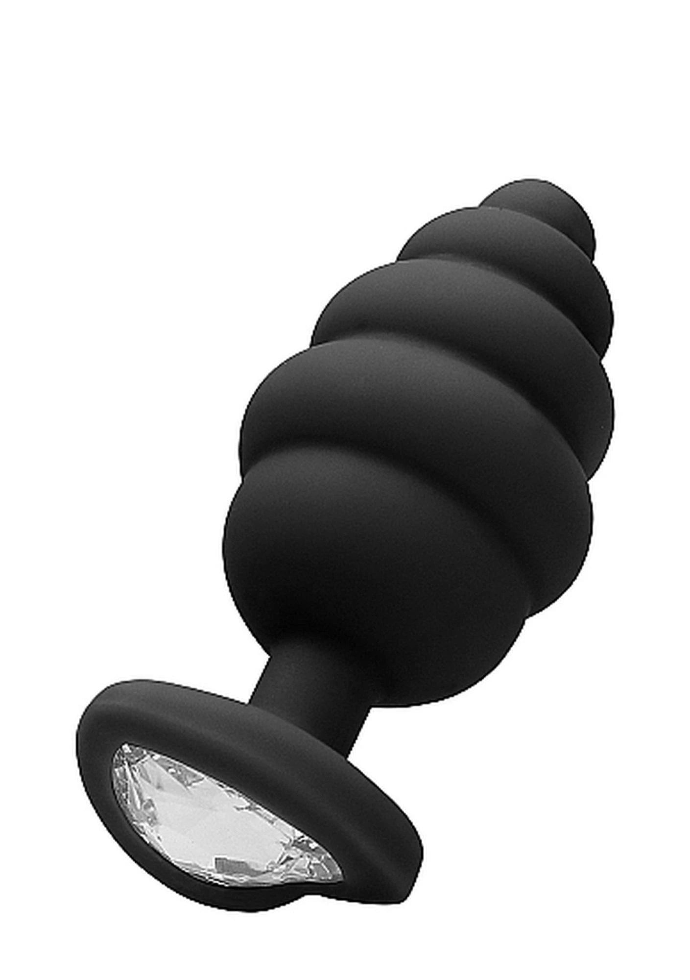 Ribbed Diamond Heart Plug - Large