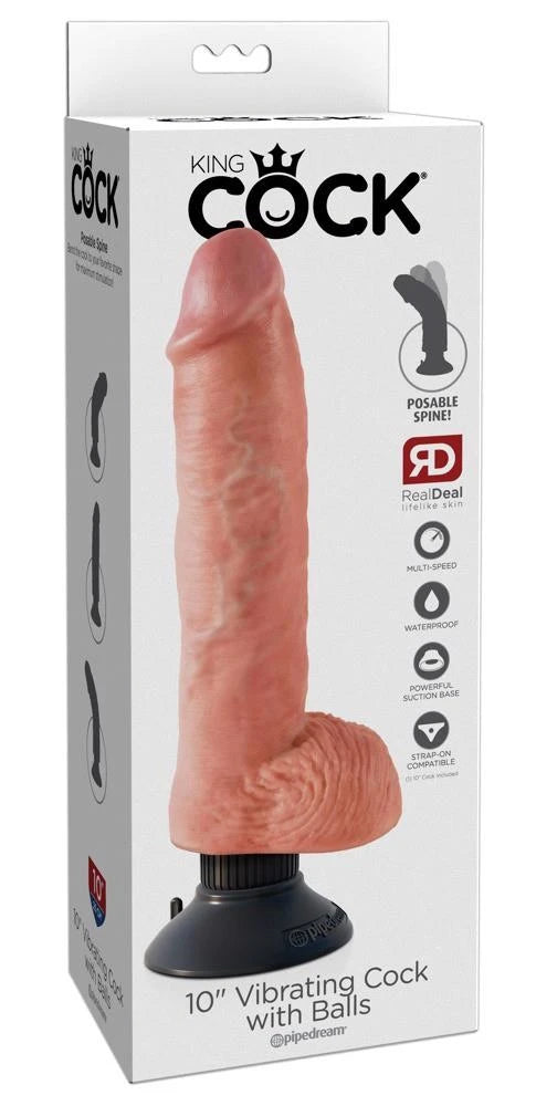 King Cock 10-inch Vibrator w/ Balls