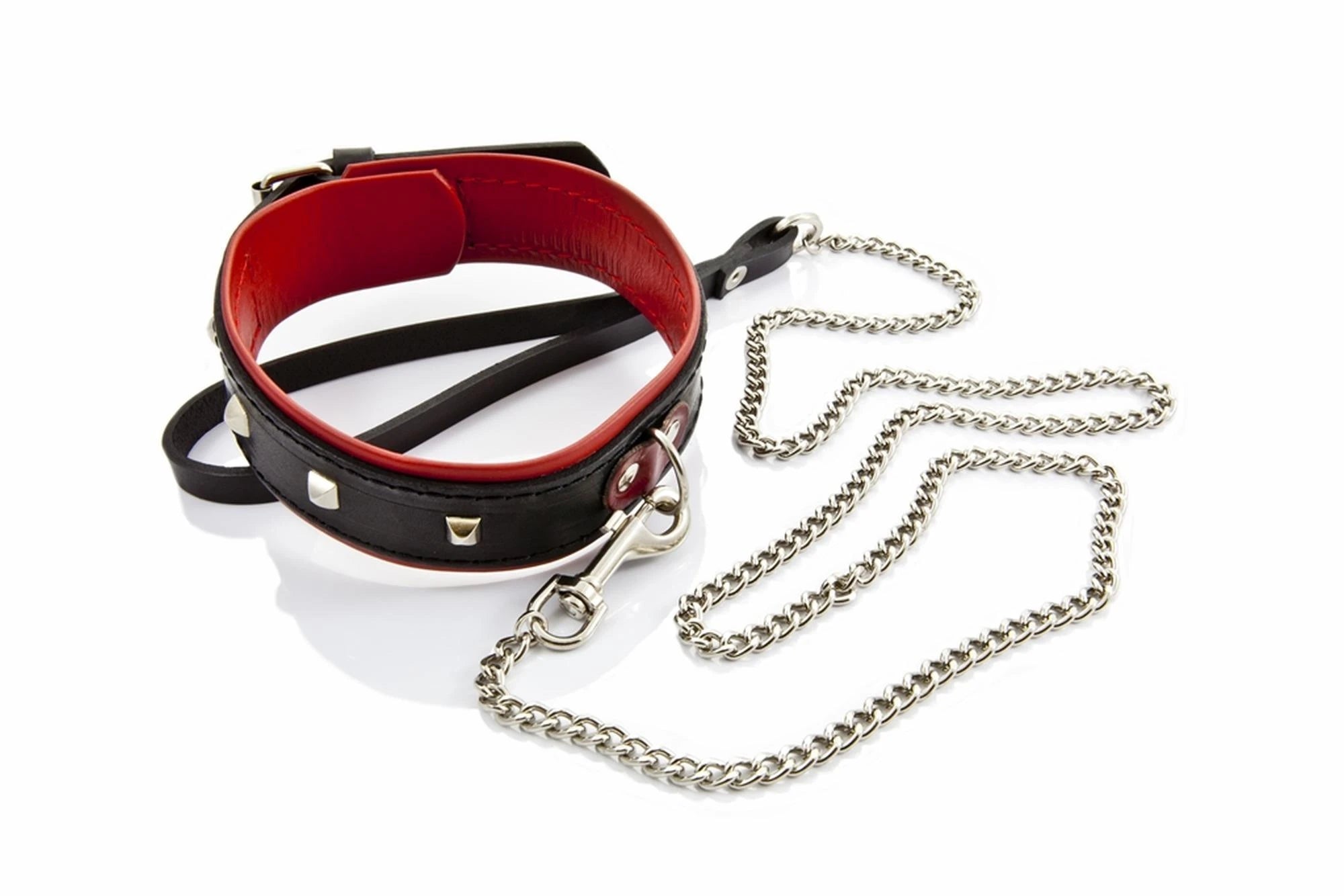Collier et laisse pour chien en cuir PU clouté