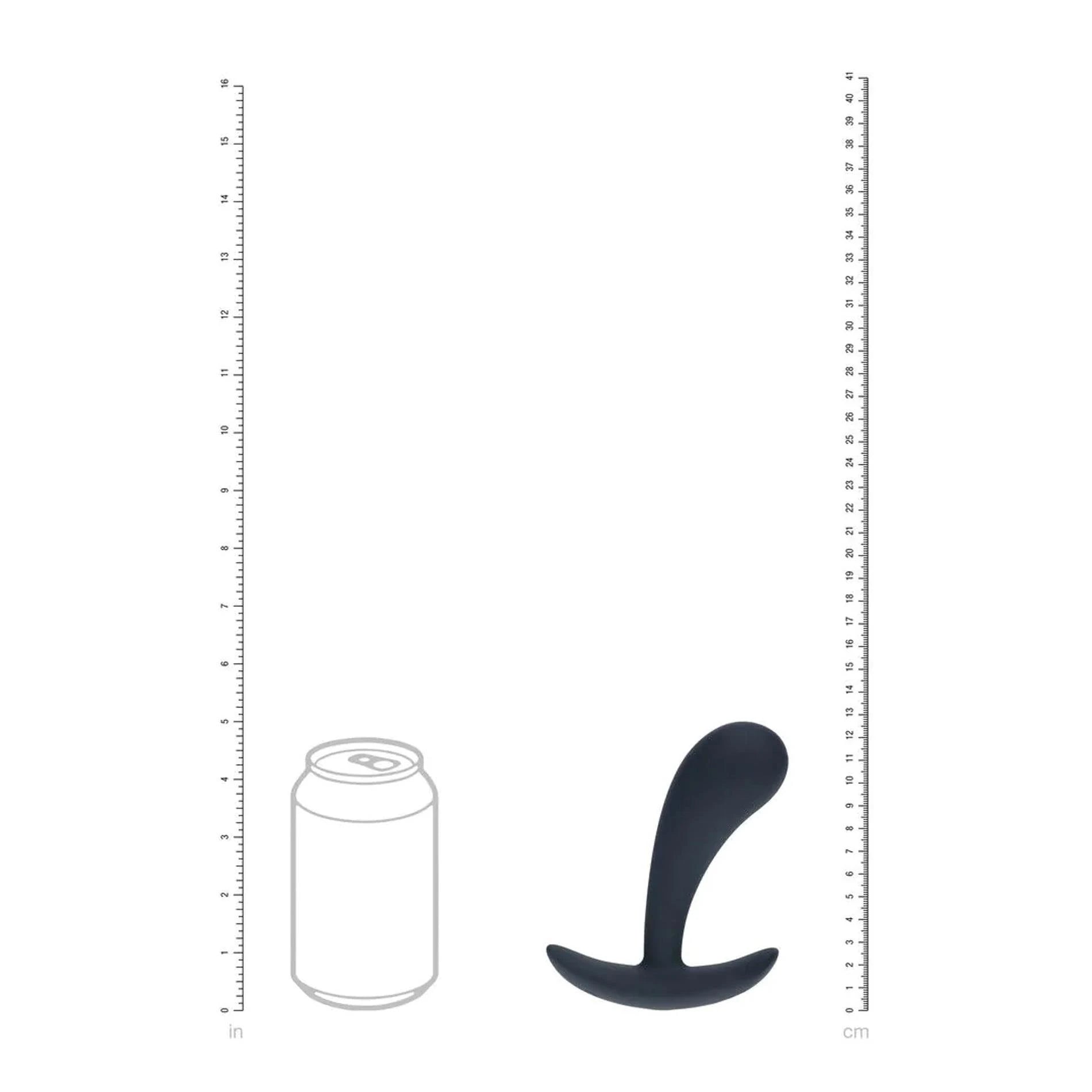 Vibrating Silicone Prostate Stimulator Anal Plug - M - Black