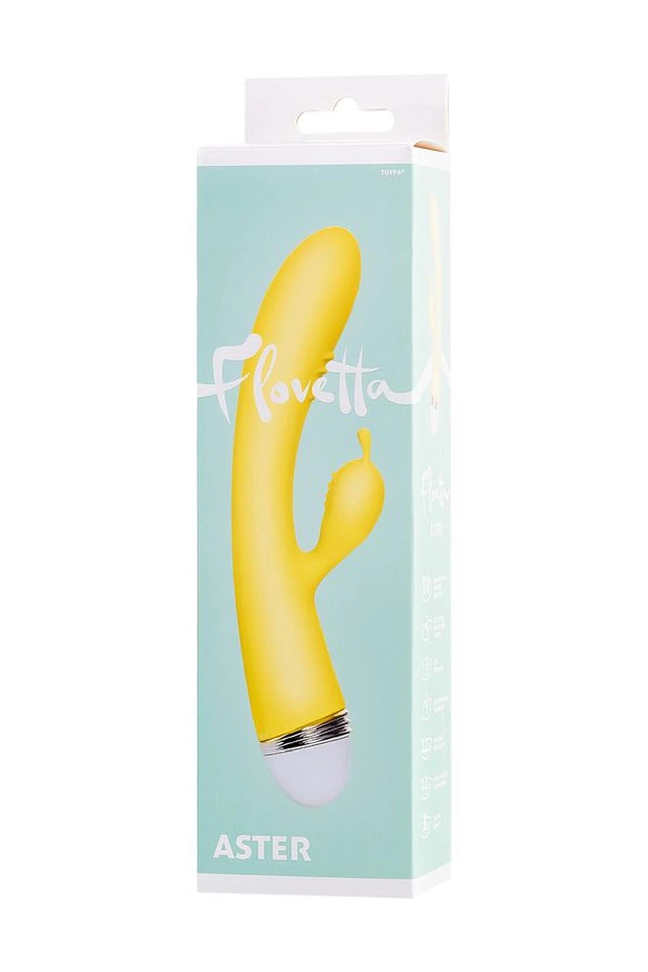 Vibromasseur avec stimulateur clitoridien Flovetta de Toyfa Aster, silicone, jaune, 22 cm