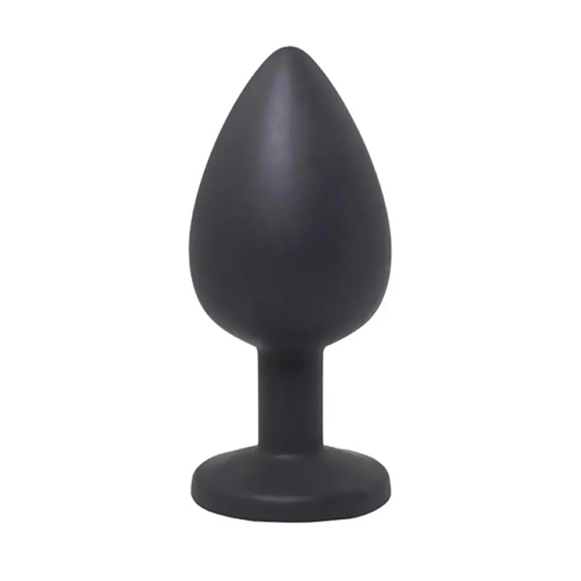 Butt plug noir petite taille avec strass blanc