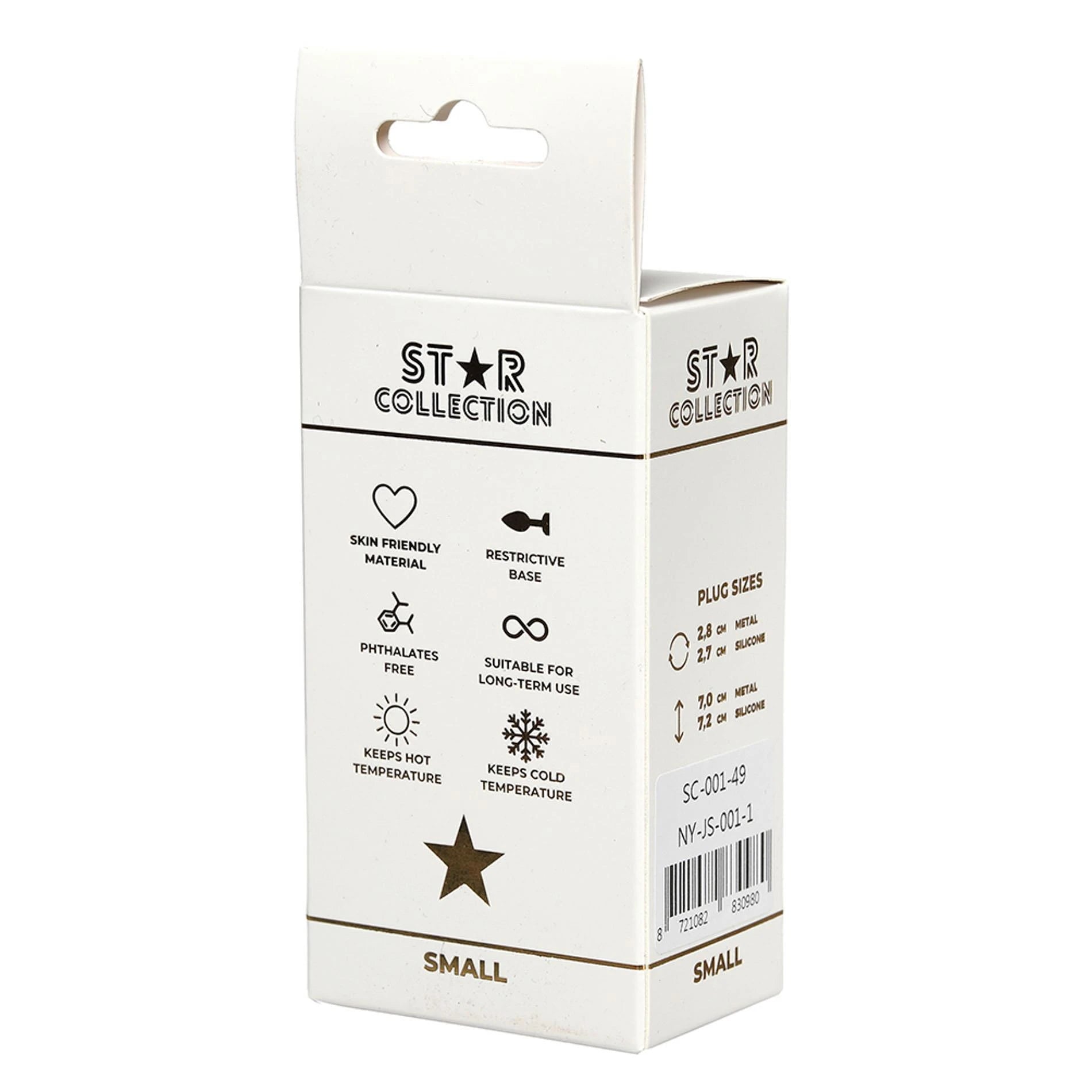 Star Collection - Silver Metal Anal Plug S - Purple Stone
