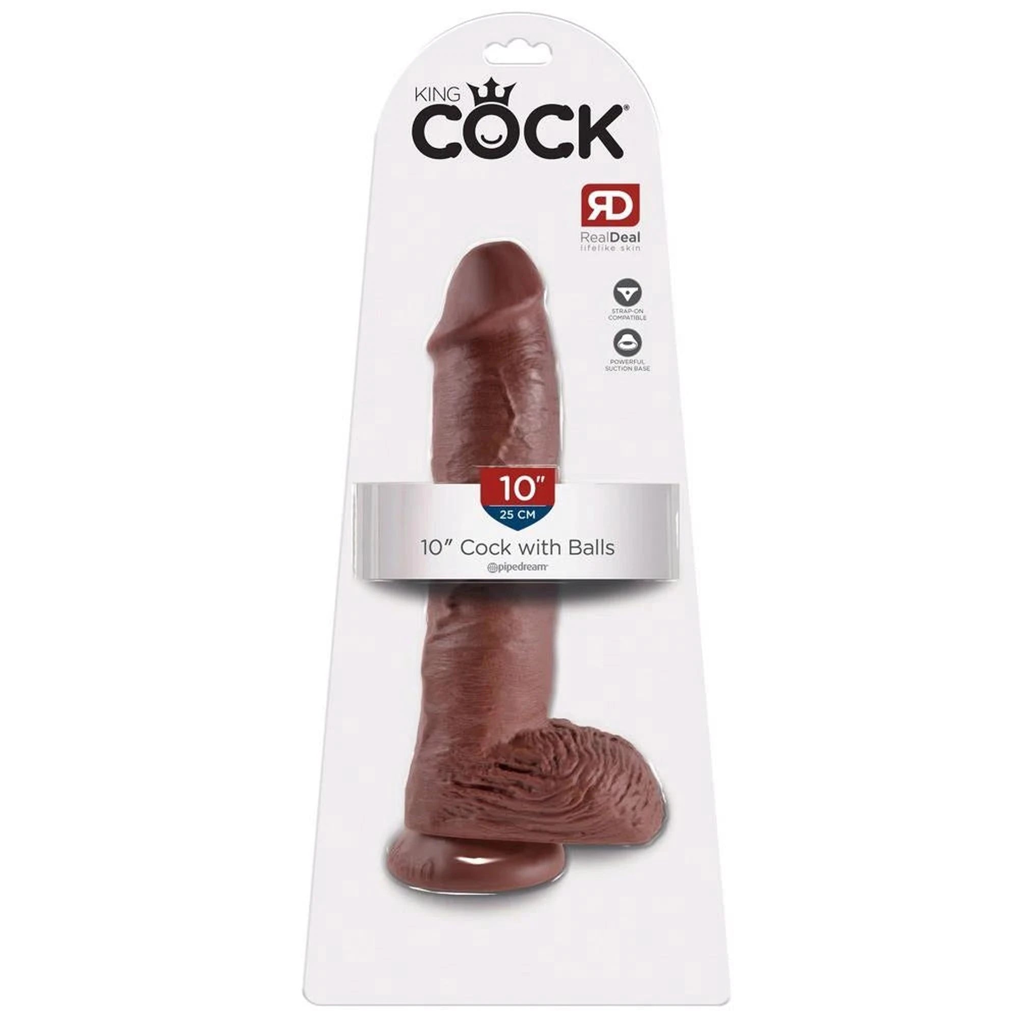 King Cock 10-inch Brown Balls
