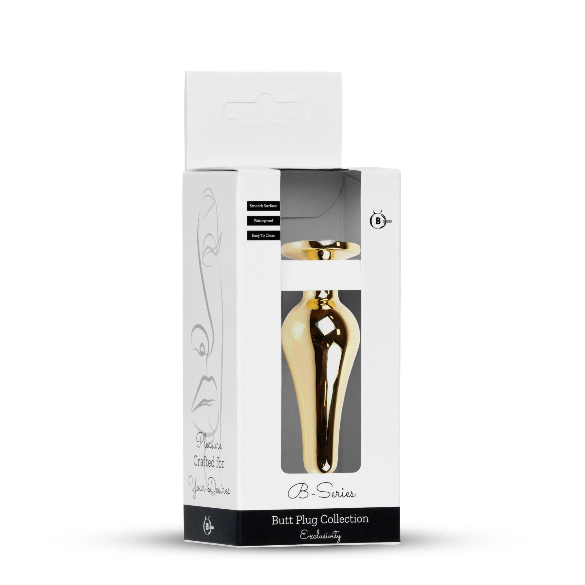 Plug-Jewellery Gold BUTT PLUG- Clear