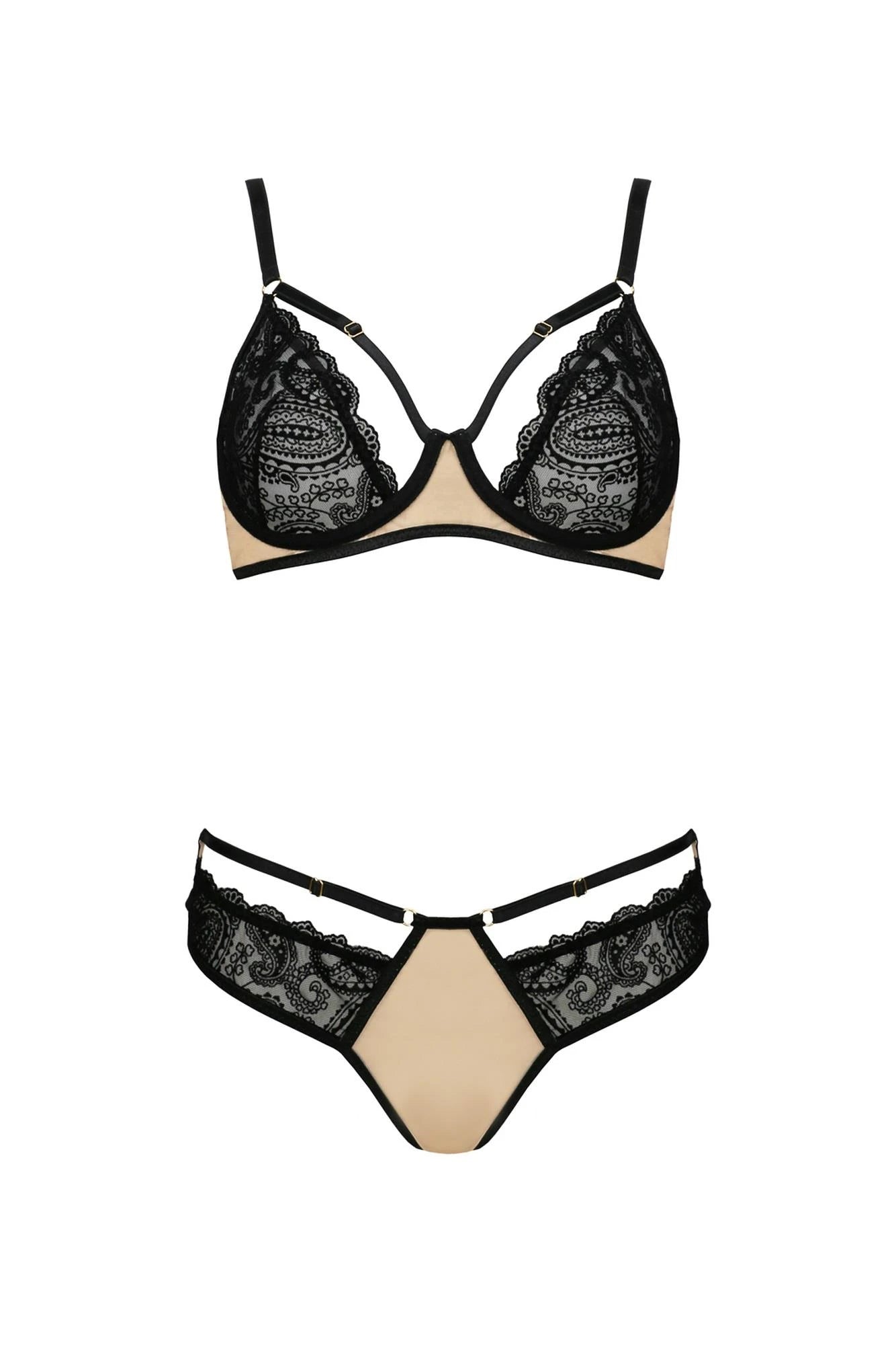 Bielizna-DAISY SET beige XXL/XXXL