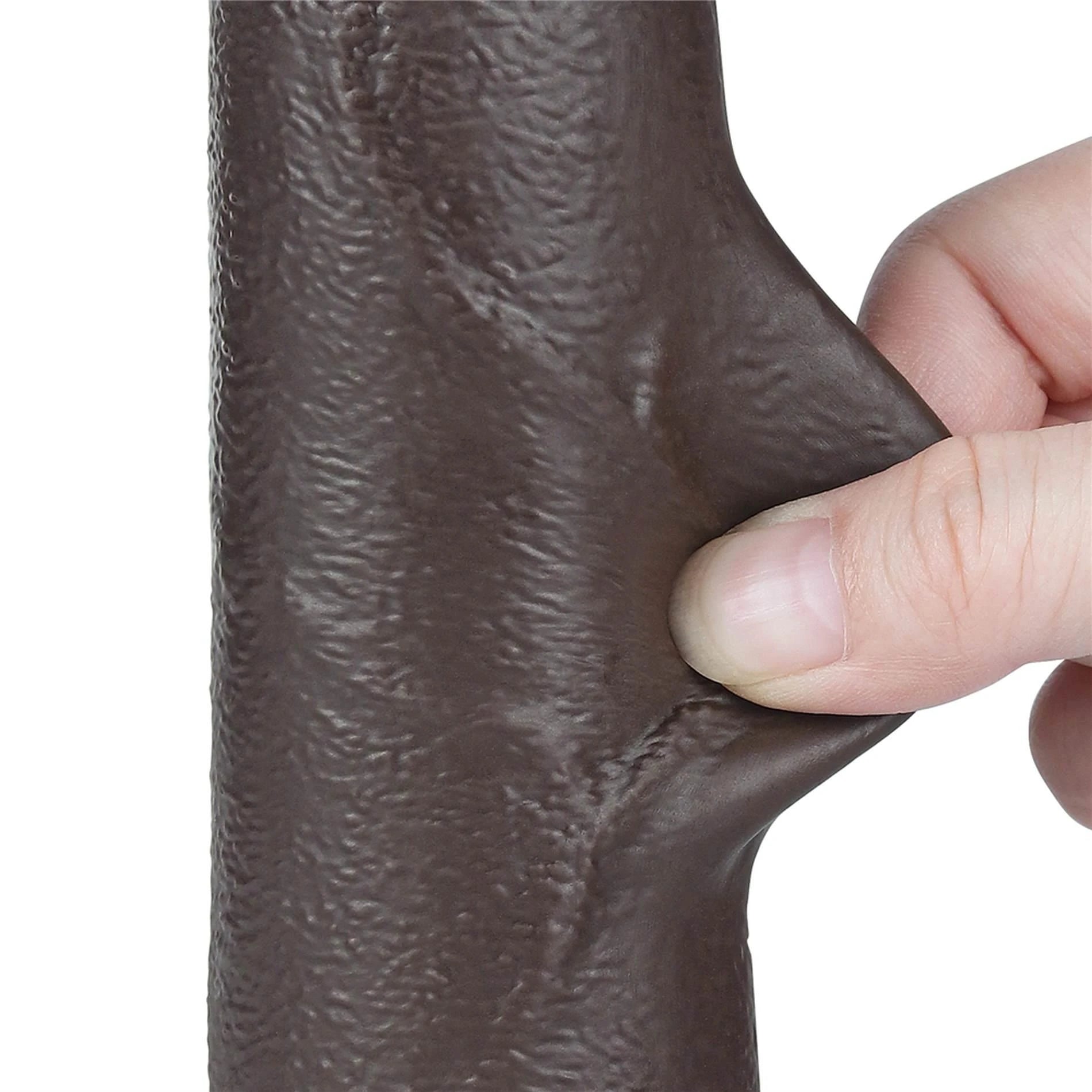8.5'' Sliding Skin Dual Layer Dong Black