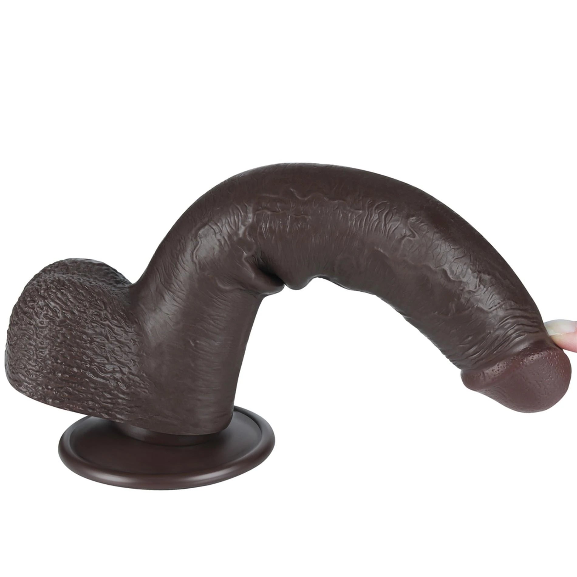 Godemichet double couche 9" noir coulissant