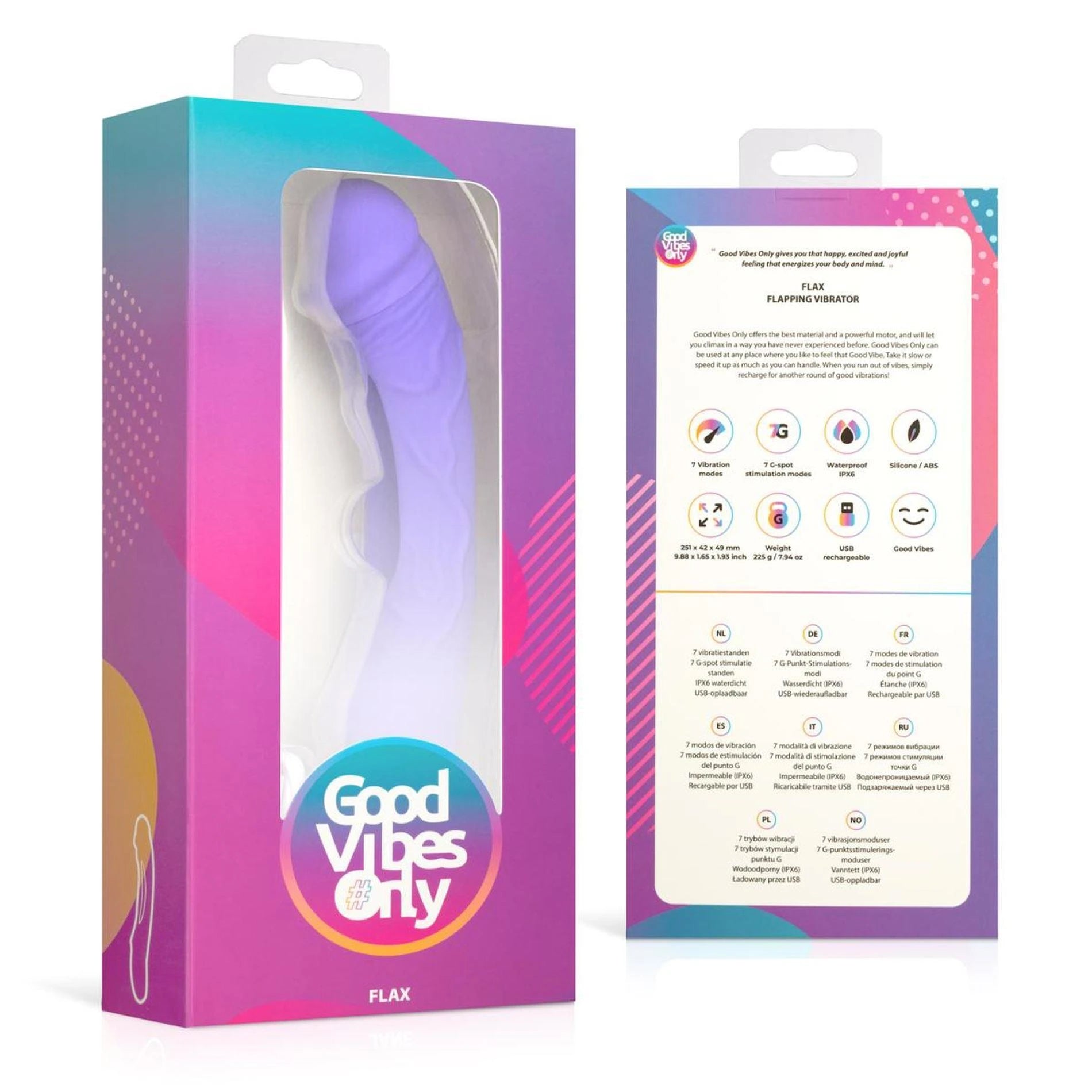 Good Vibes Only - Godemichet vibrant Flax avec stimulateur de point G