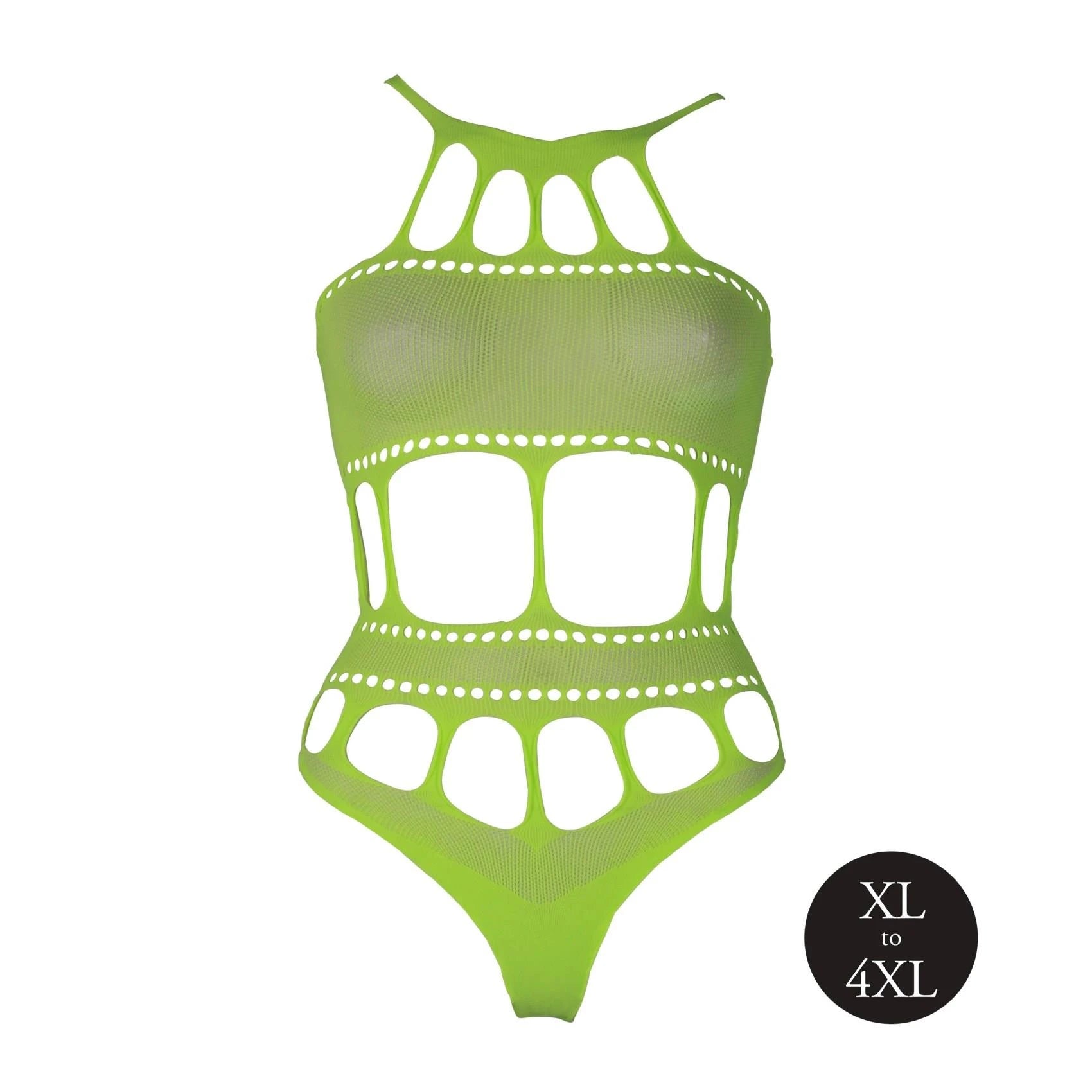 Body with Grecian Neckline - Plus Size - Neon Green