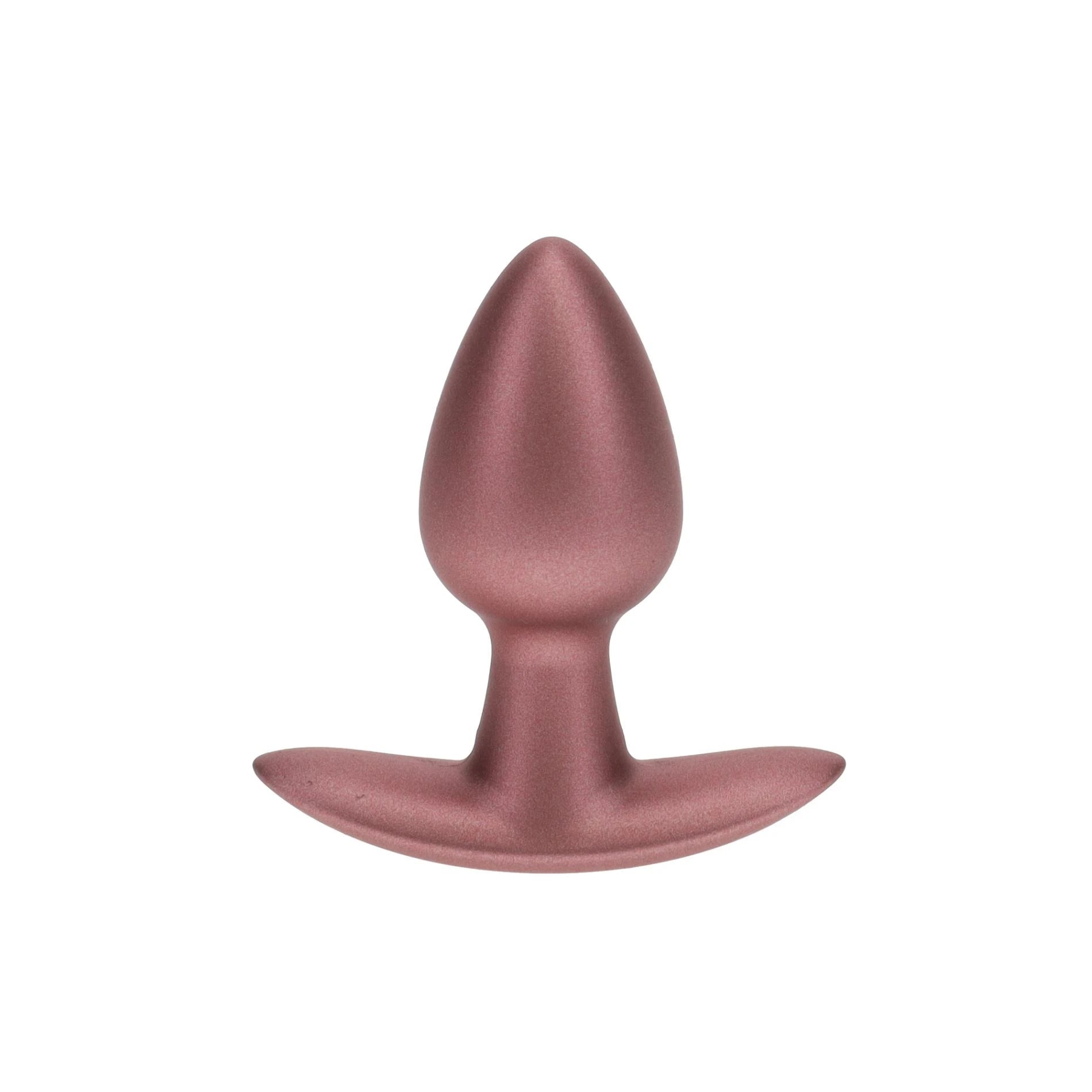 Plug Anal en Silicone Lisse - Petit Modèle - 2,6 / 6,5 cm - Or Rose