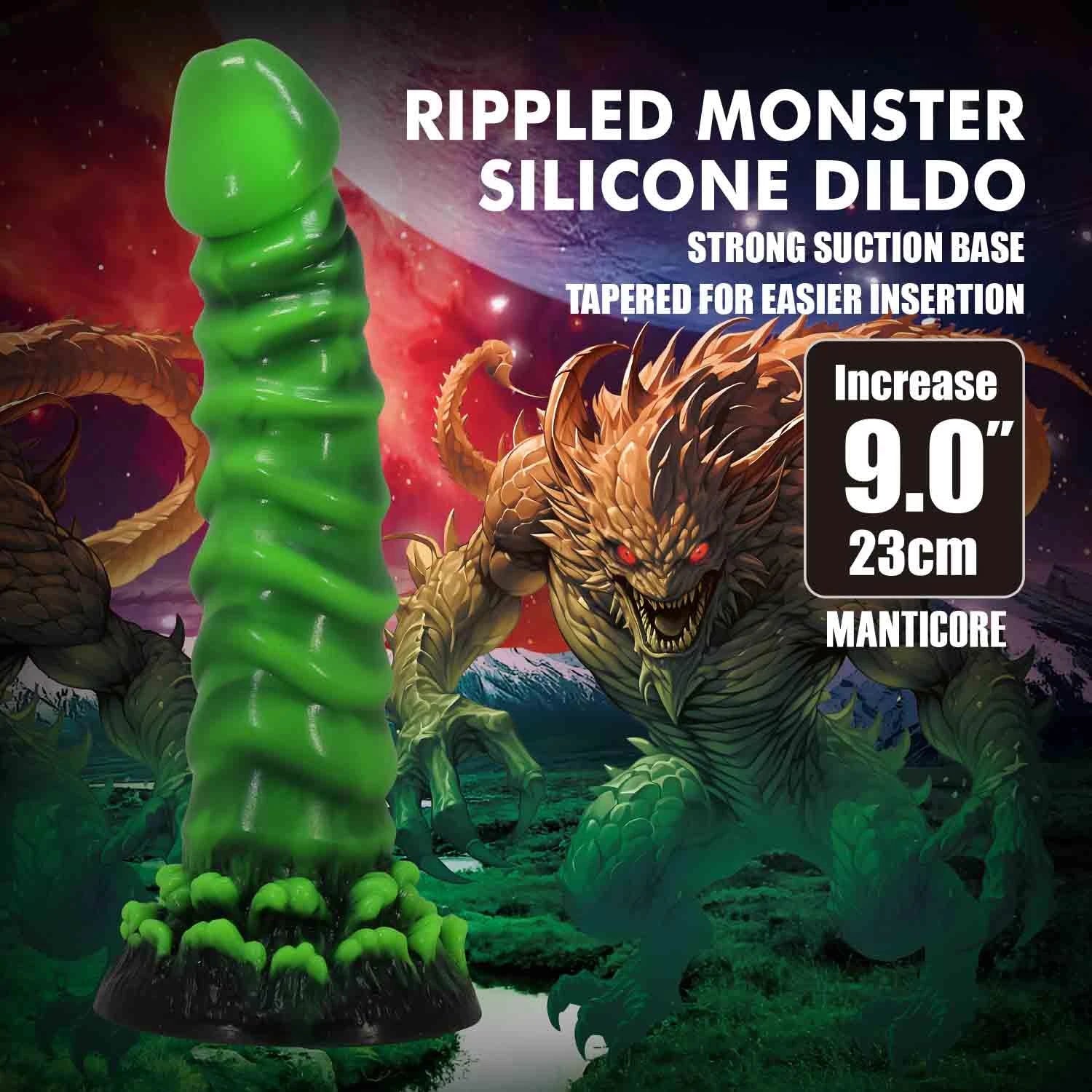 Power Monsters Manticore – 23 cm Rippled Monster Silicone Dildo