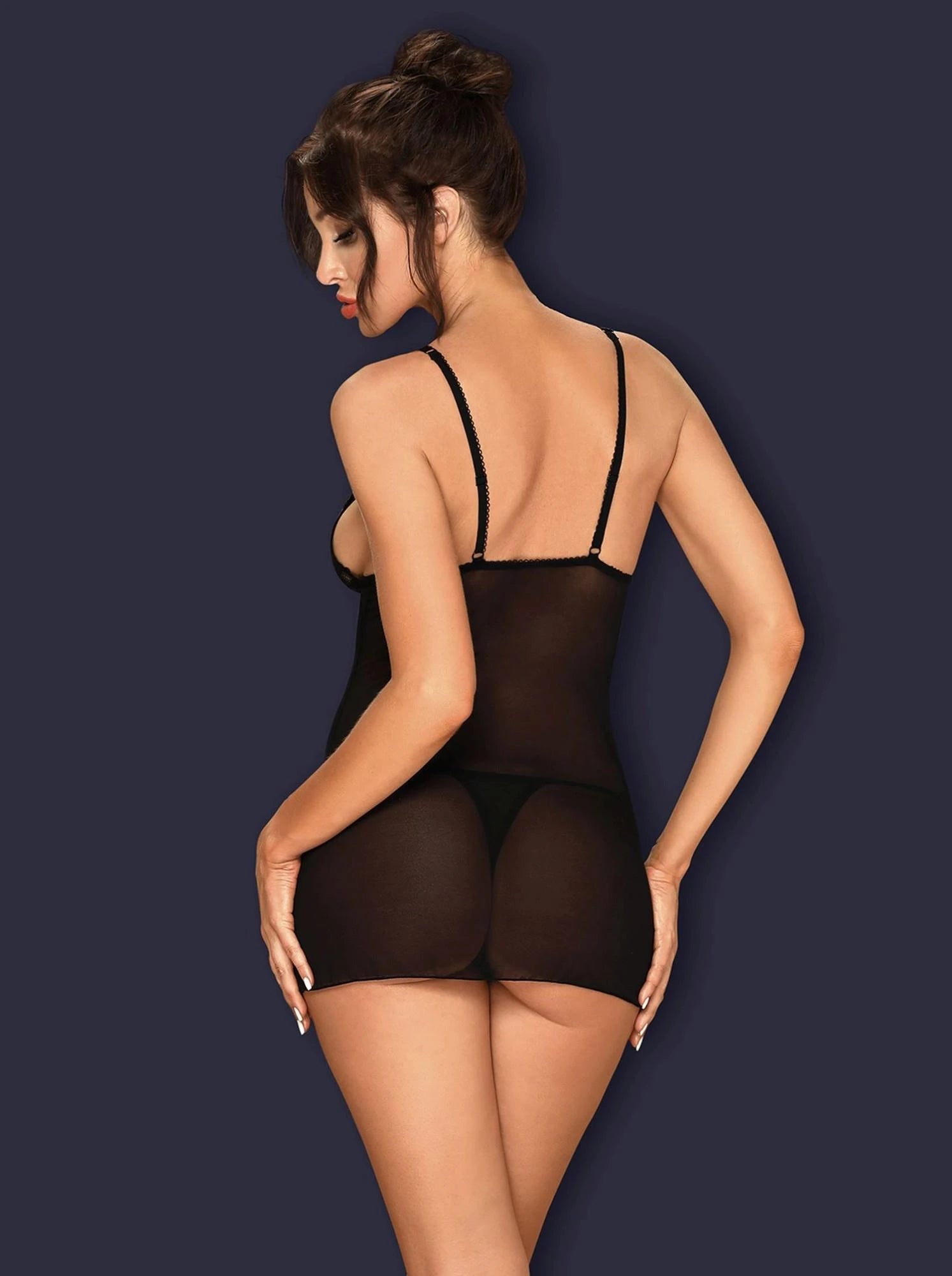 Bielizna-Lucita camisole and thong black L/XL
