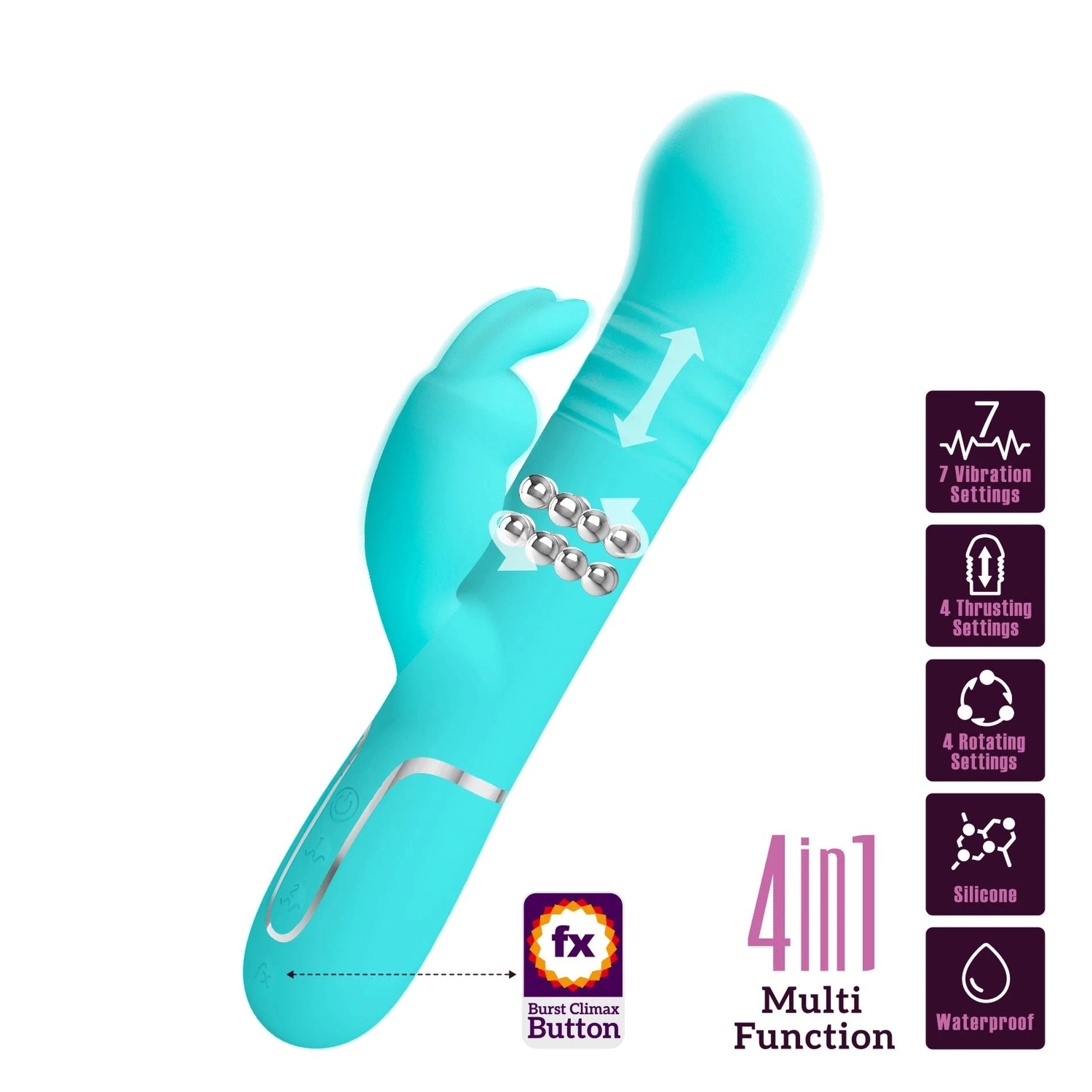 PRETTY LOVE - Coale Twinkled Tenderness, 7 fonctions de vibration 4 fonctions de rotation 4 modes de poussée