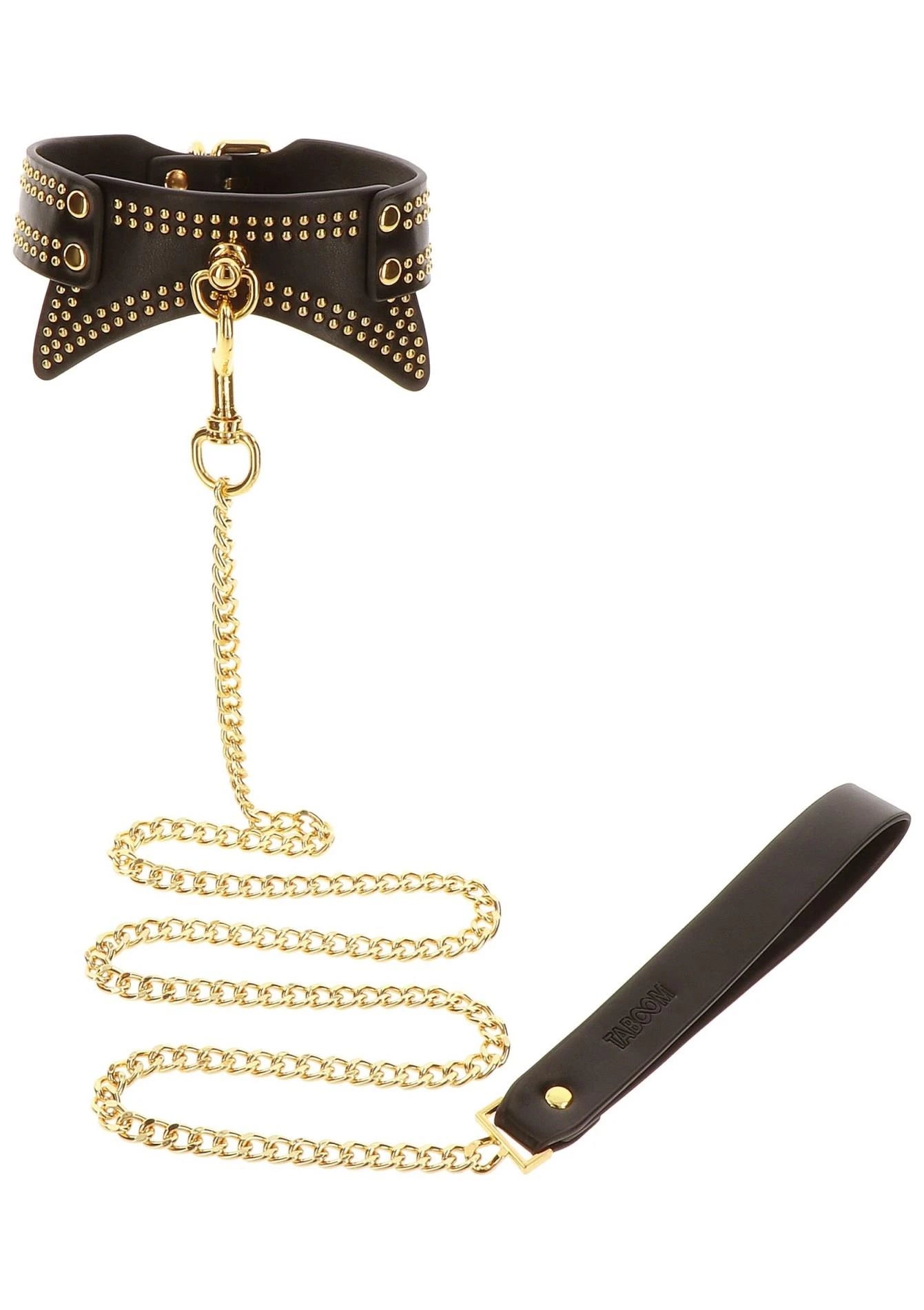 Collier et laisse cloutés noirs