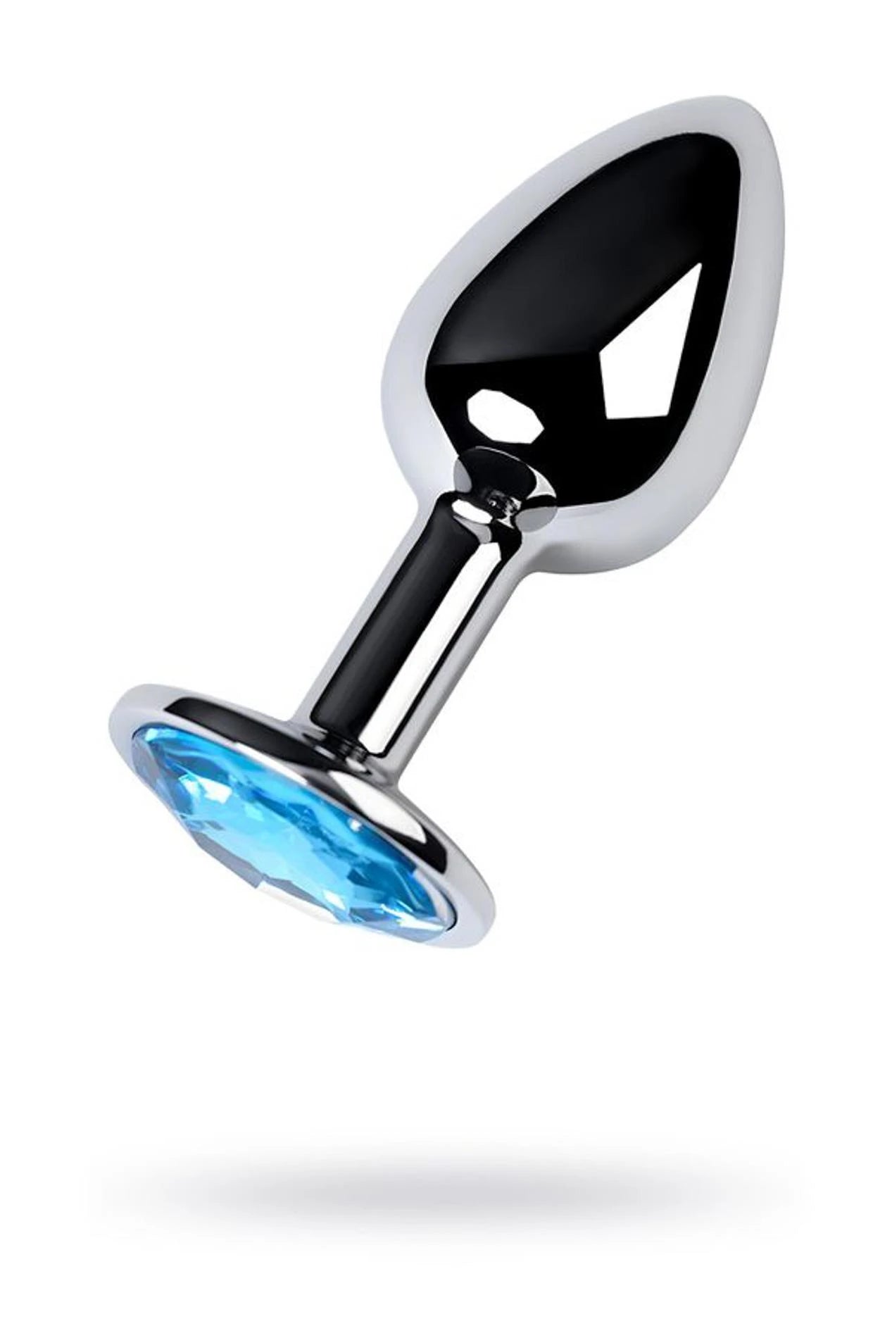 TOYFA Metal silver anal plug, with a Topaz colored gem