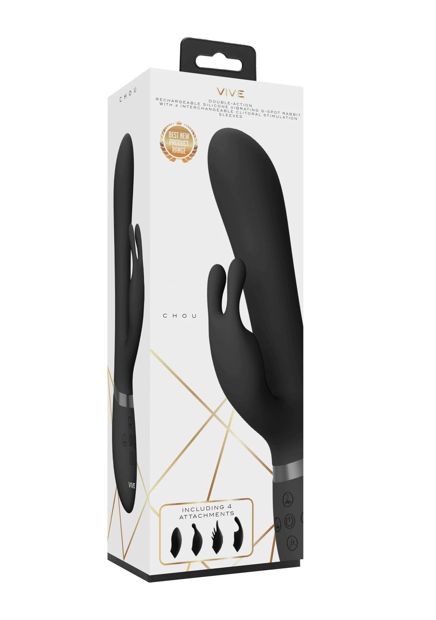 Chou - G-Spot Rabbit  Clitoral Stimulator - Black