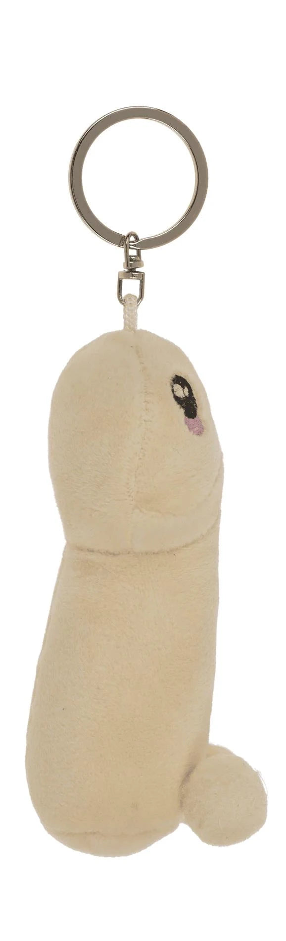 Porte-clés métallique avec pénis en peluche