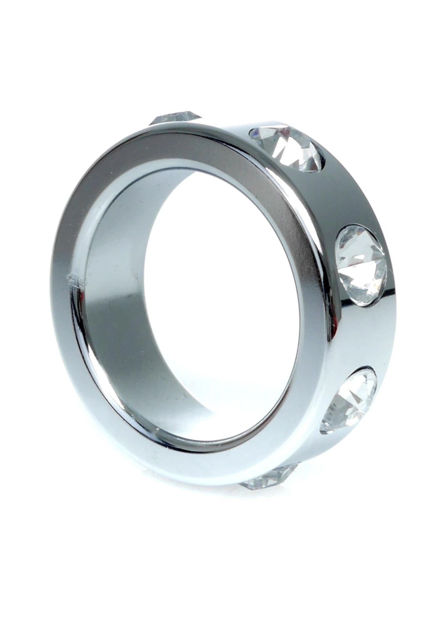 Anneau pénien en métal avec diamants de cristal - Petit