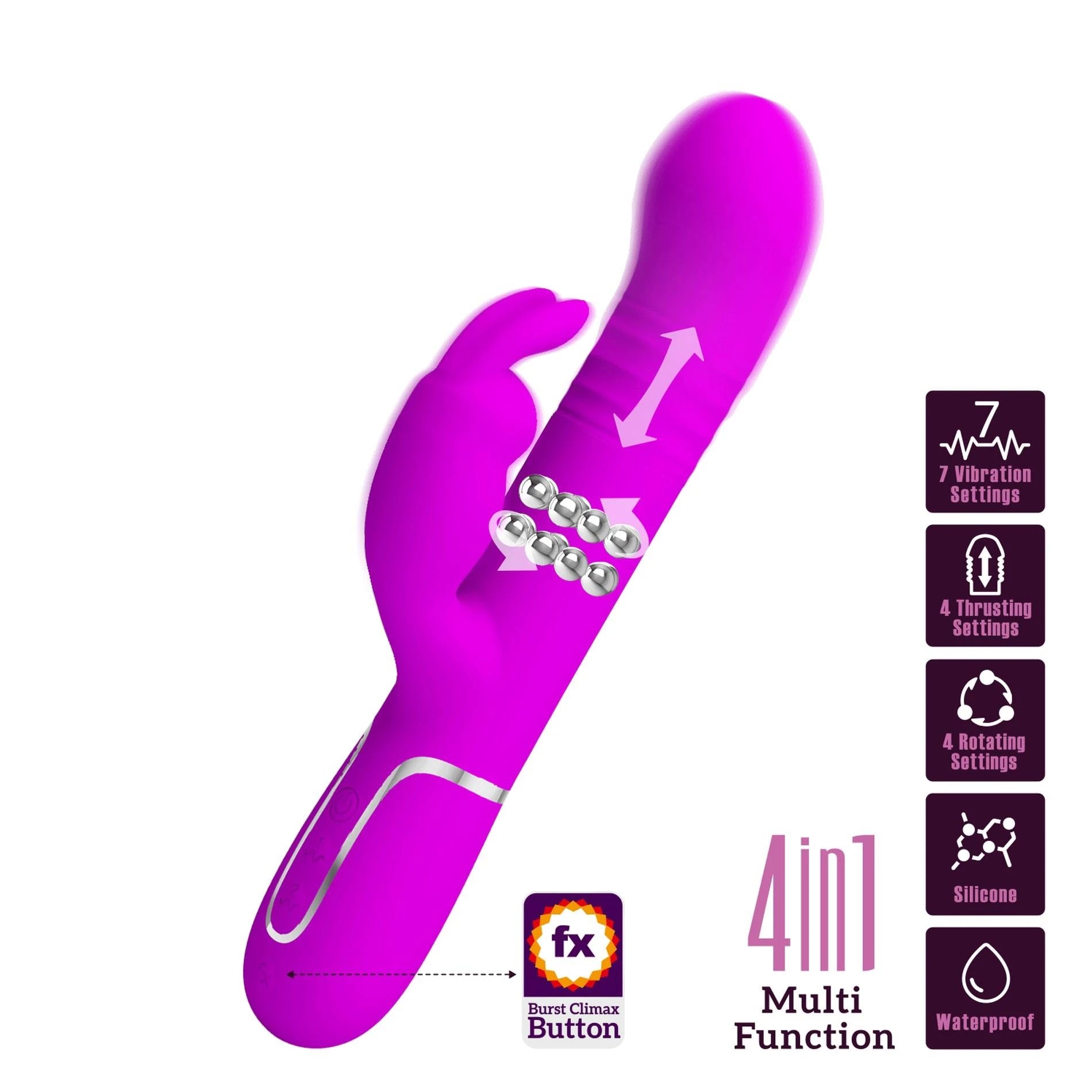 PRETTY LOVE - Coale Twinkled Tenderness Violet, 7 fonctions de vibration 4 fonctions de rotation 4 réglages de poussée