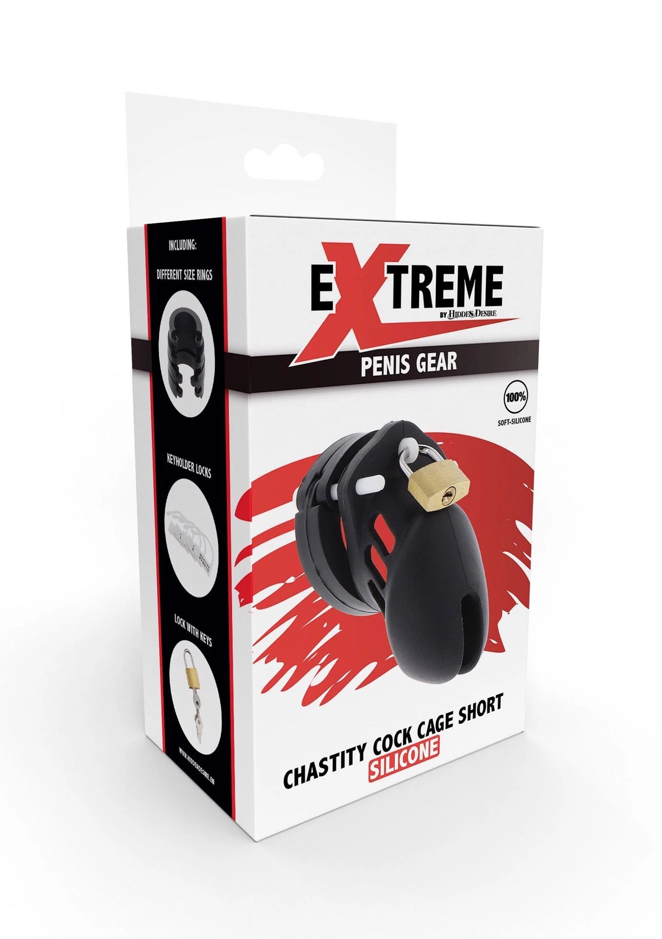 Cage de chasteté en silicone pour pénis, noire