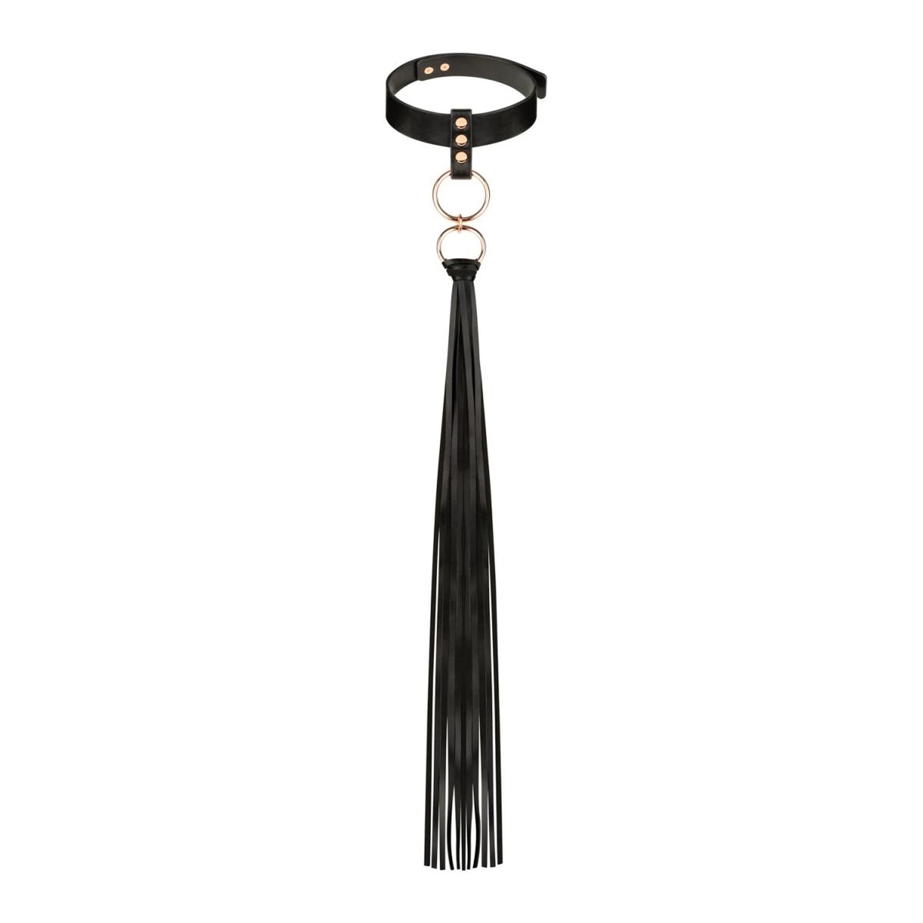Rosy Gold - Collar with Flogger - Black