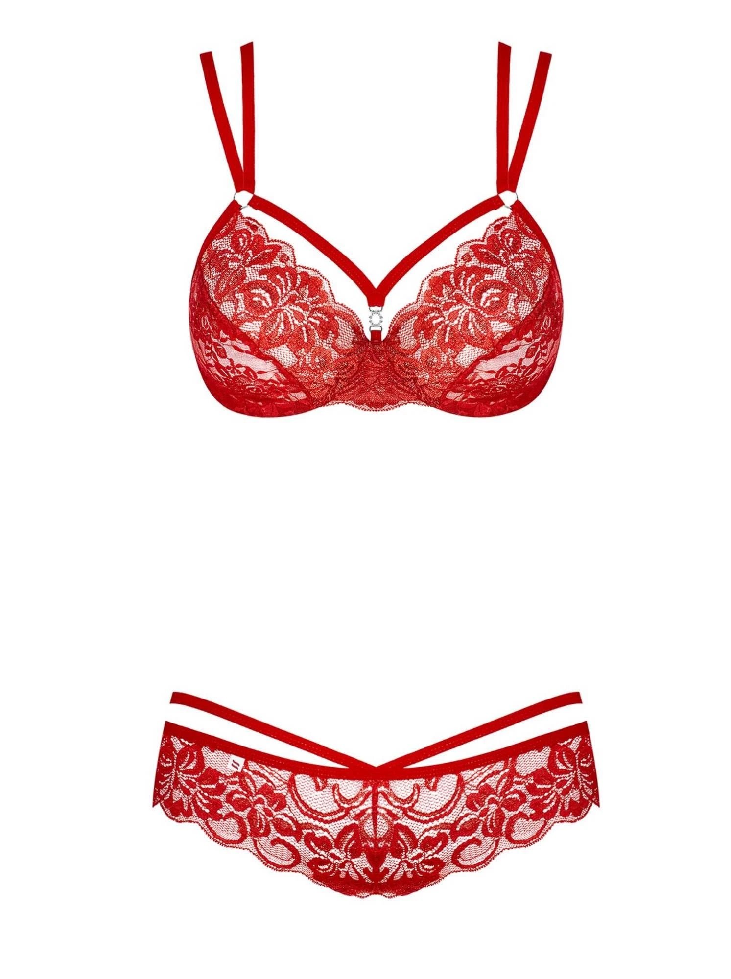 Lingerie-860-SET-3 2-piece set red S/M