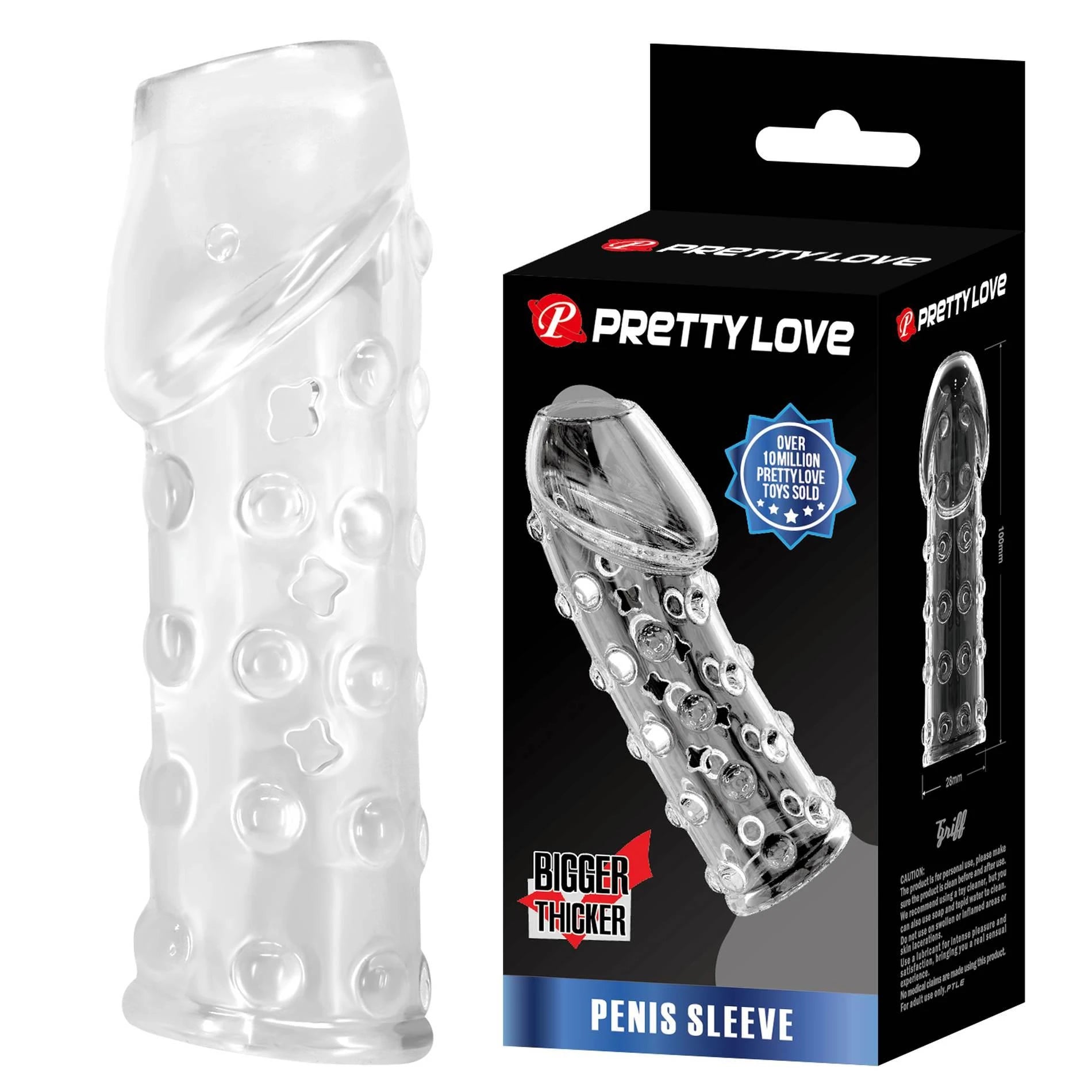 Manchon pour pénis PRETTY LOVE, TPR, Étanche