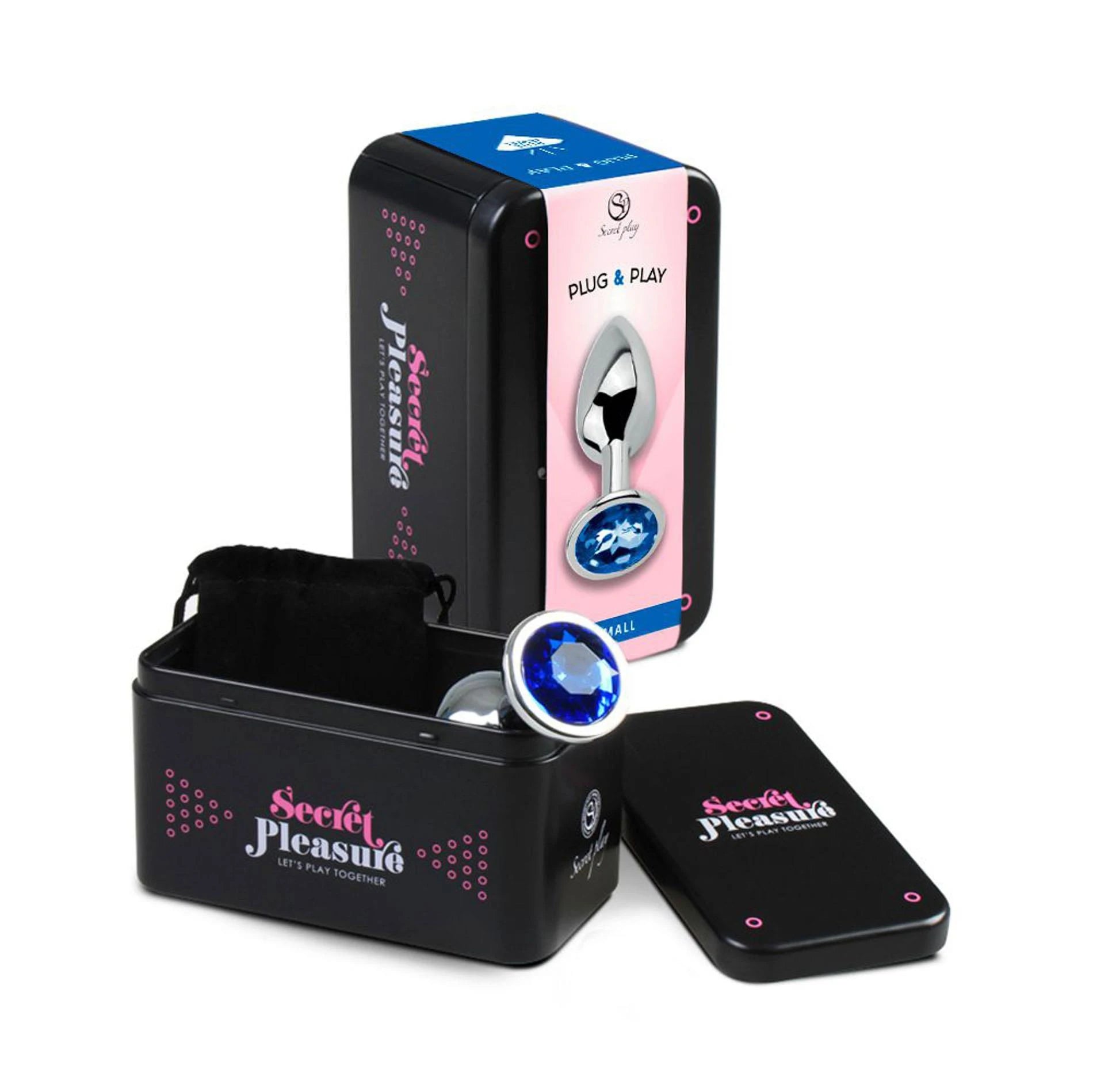 PLUG ANAL EN MÉTAL AVEC STRASS BLEUS S