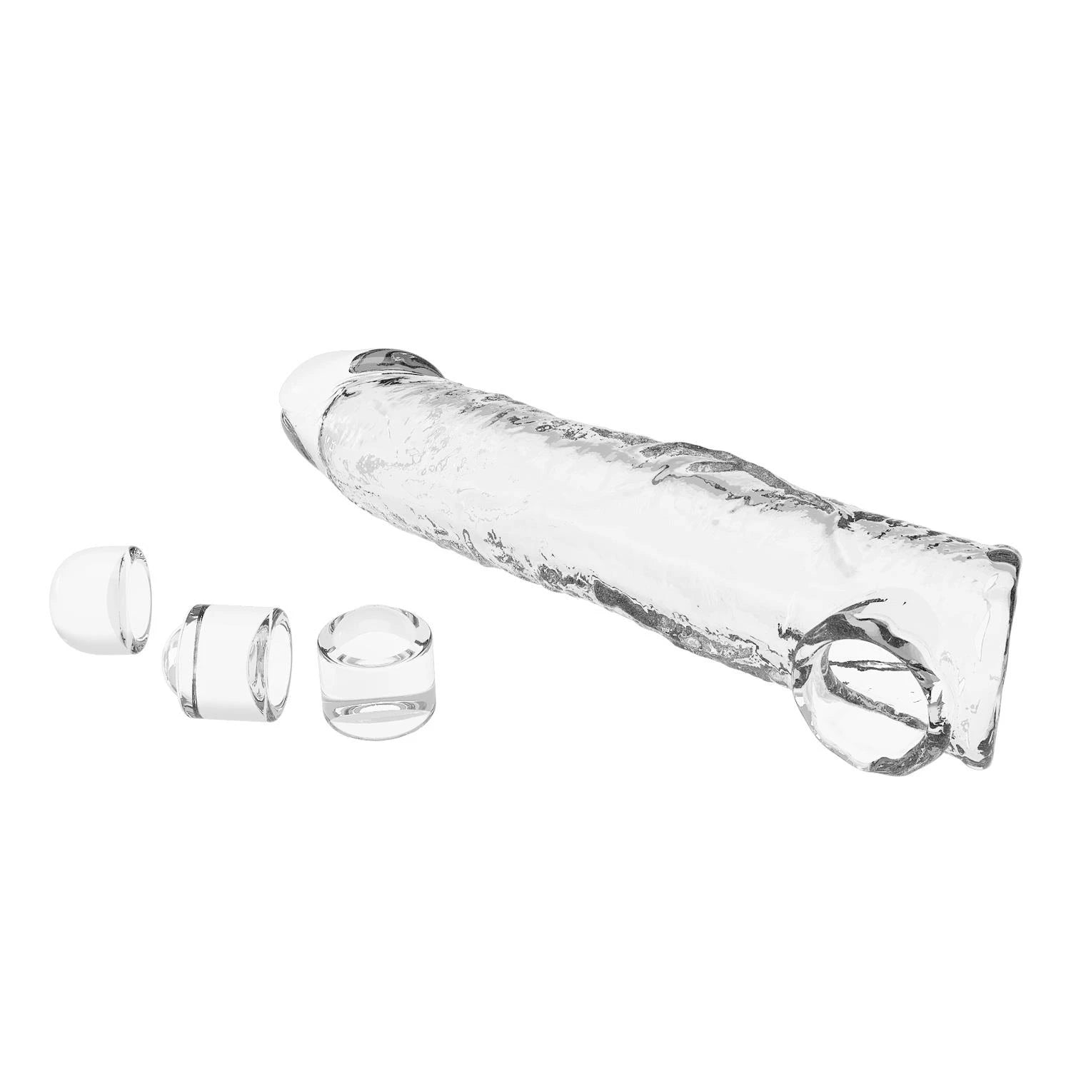 Pretty Love Extension Penis Sleeve with Modular Length Blocks – Clear – 26 cm