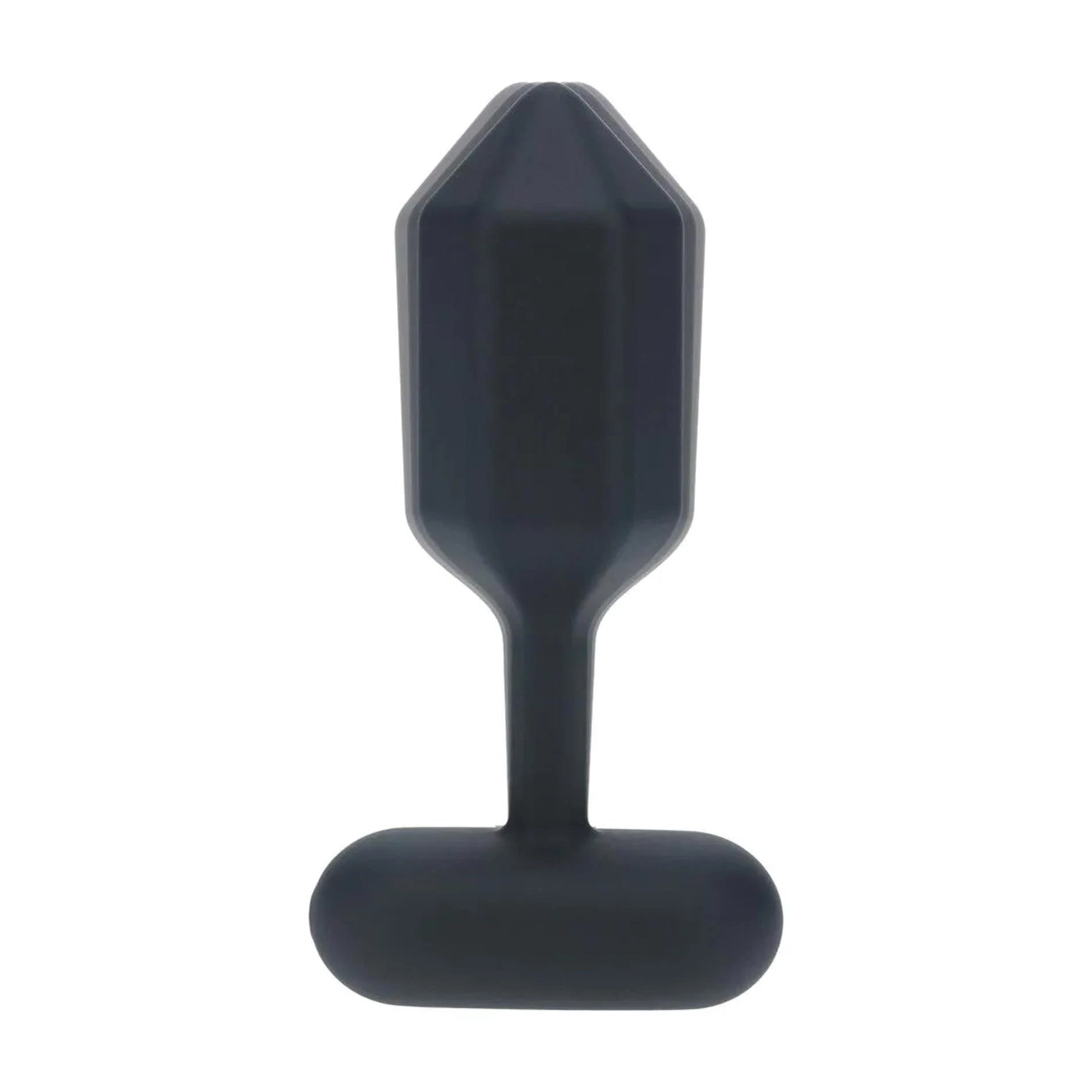 Hexagonal Vibrating Silicone Anal Plug - L - Black