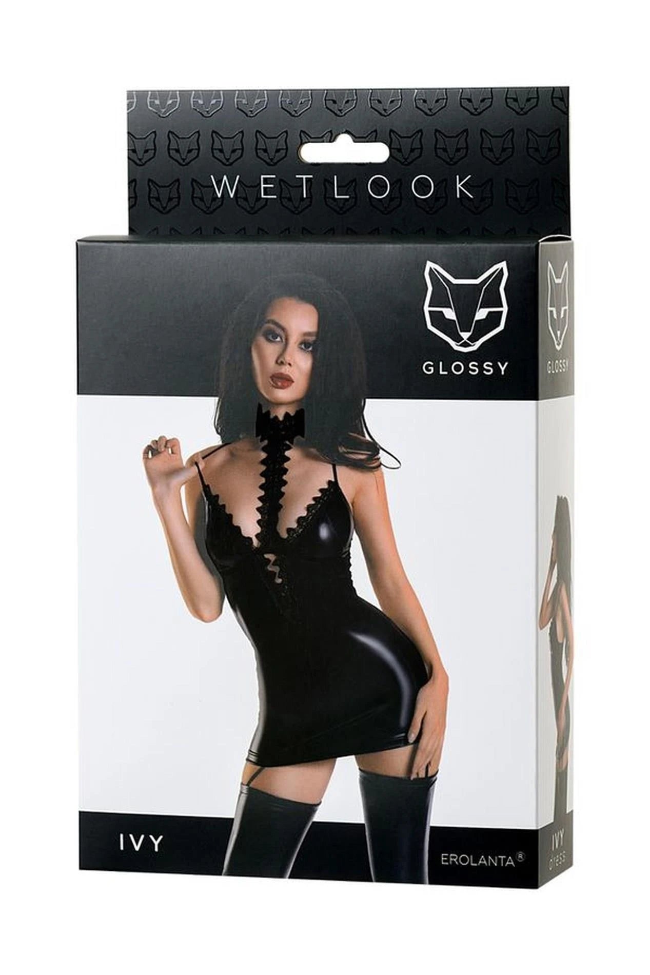 Robe aspect mouillé IVY - noir L