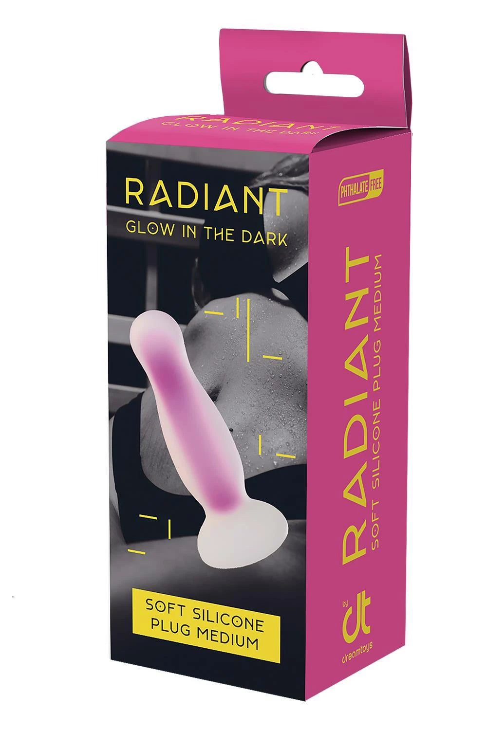PLUG VIBRANT EN SILICONE SOUPLE LUMINESCENT DANS LE NOIR MOYEN VIOLET