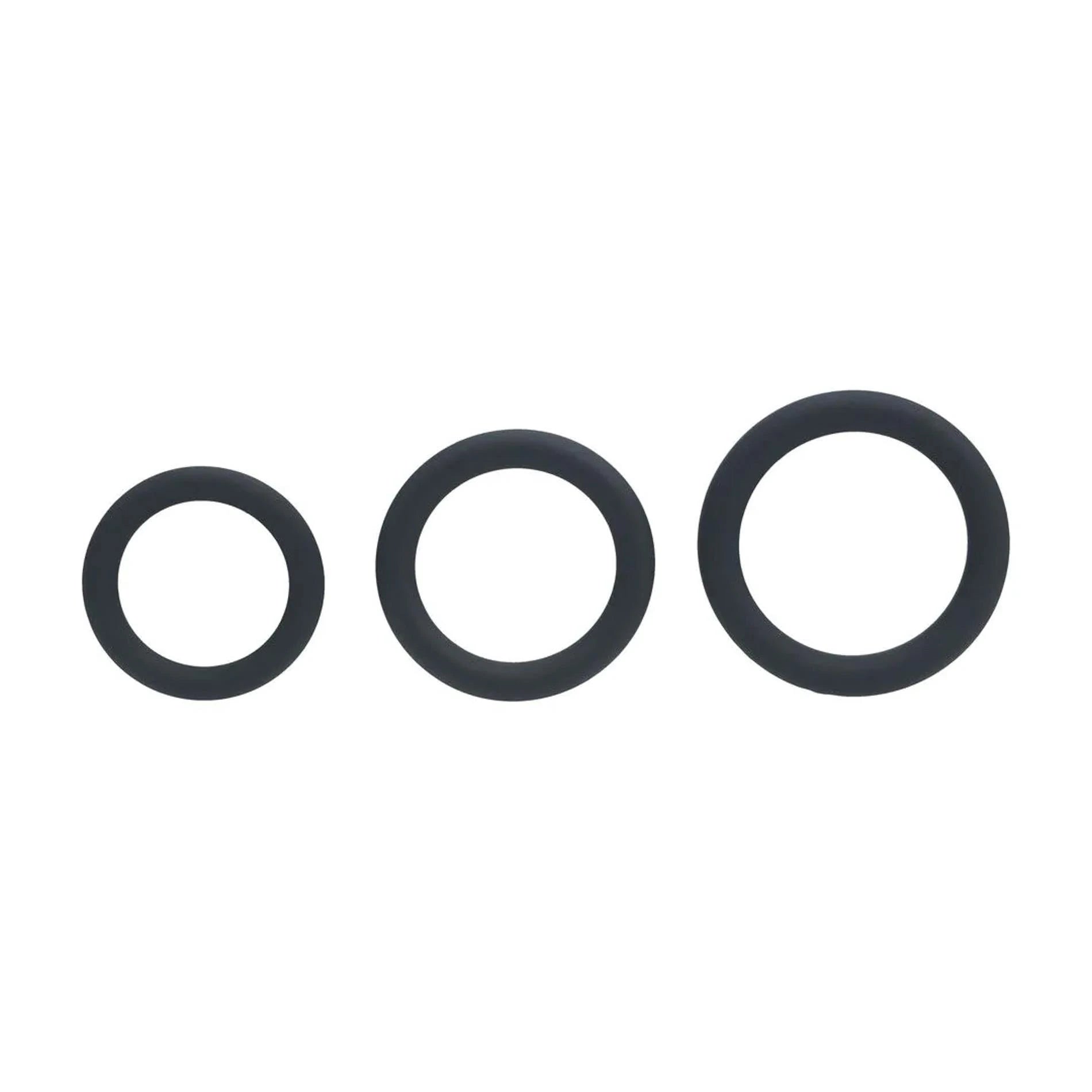 Classic Silicone Cockring Set of 3 - XS/S/M - Black