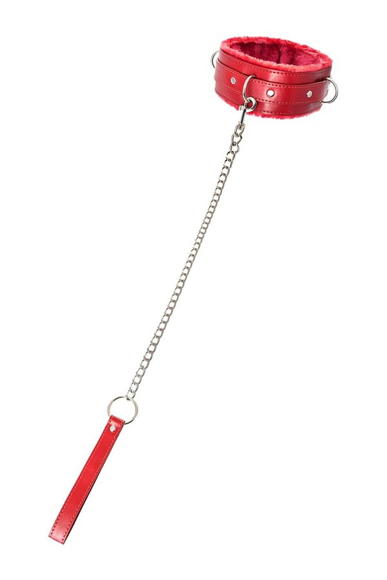 Collier Anonymo, cuir PU, rouge