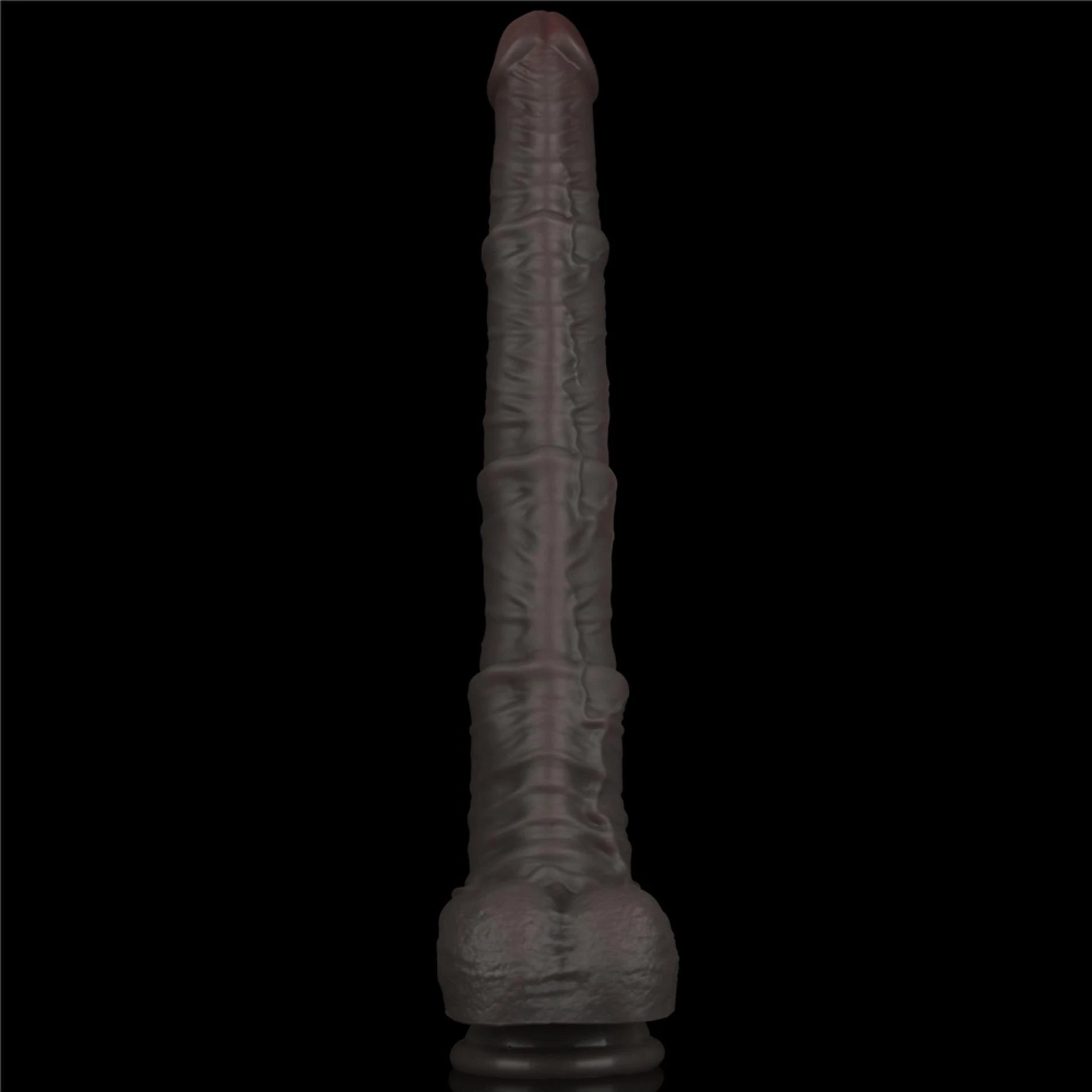 Pénis en silicone pliable double couche de 16'' XXL (noir)