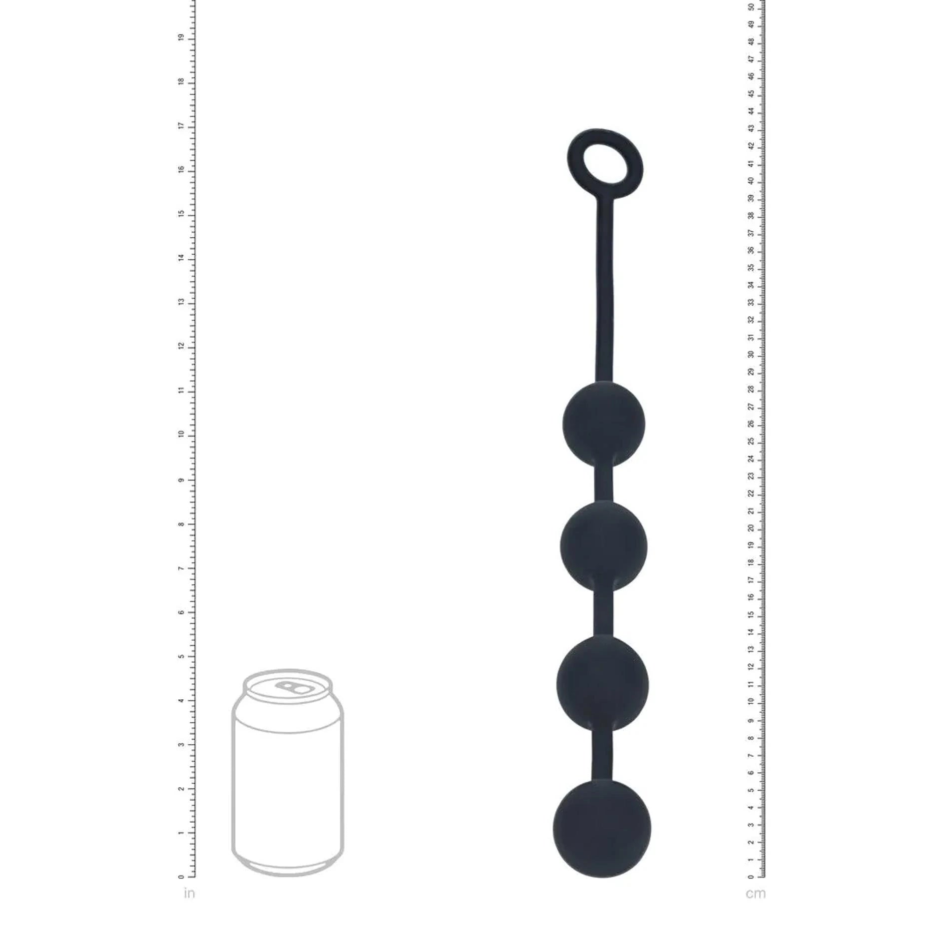 Balles anales rondes en silicone - L - 40 mm - Noir