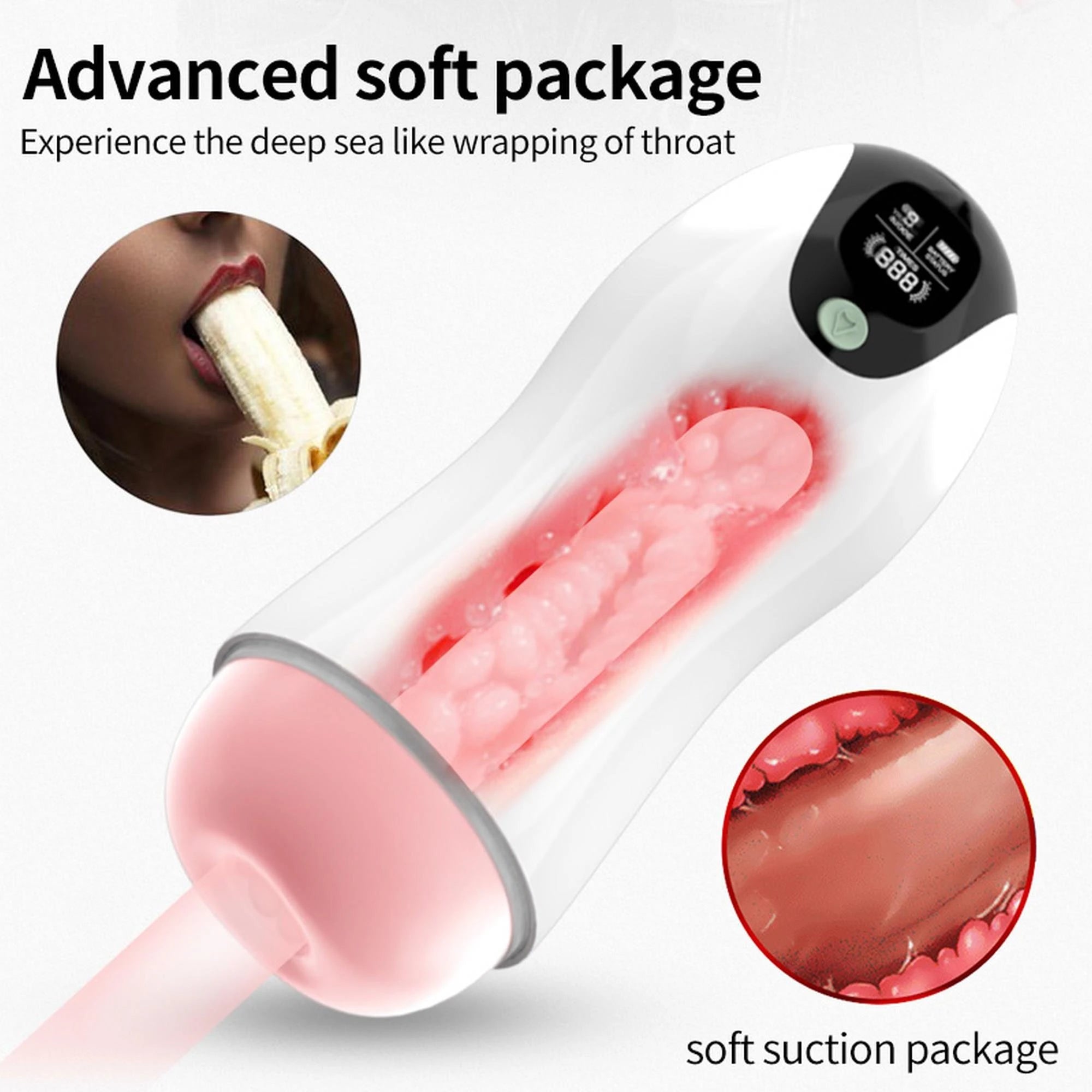 Masturbateur vibrant 8 modes de vibration + fonction interactive