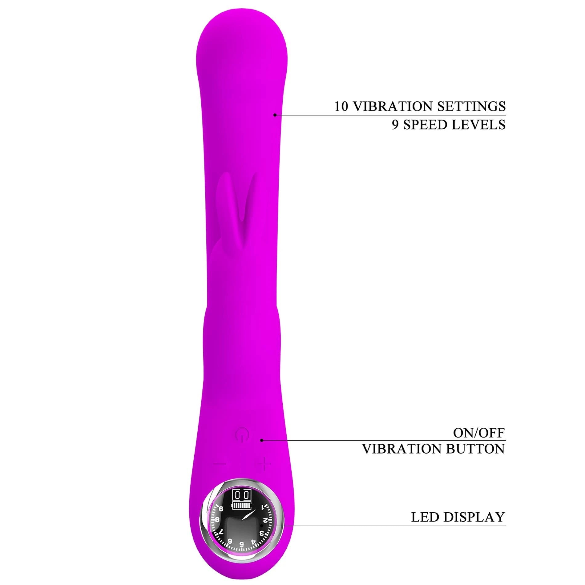PRETTY LOVE - Lamar Purple, 10 fonctions de vibration, 9 niveaux de vitesse