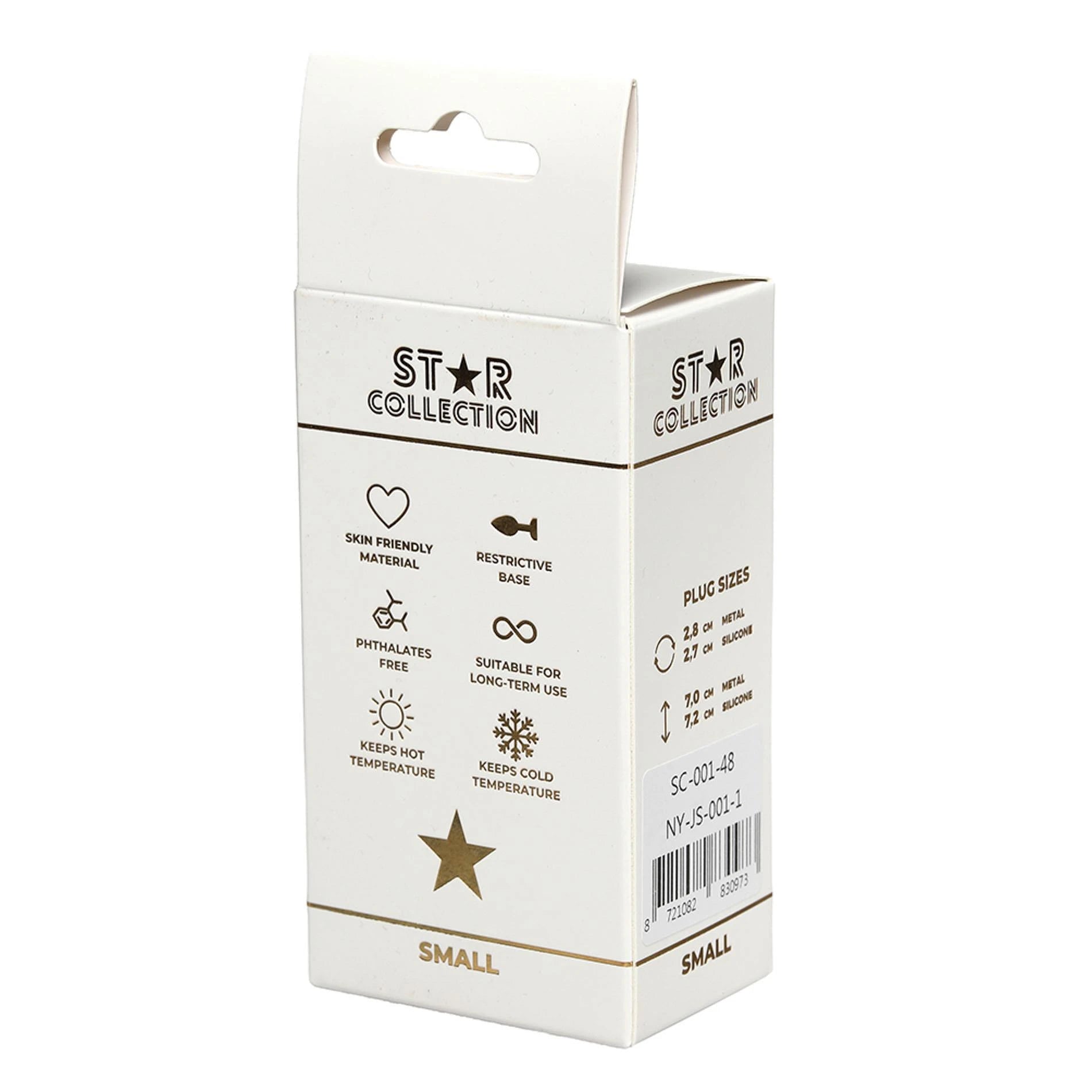 Star Collection - Silver Metal Anal Plug S - Light Blue Stone