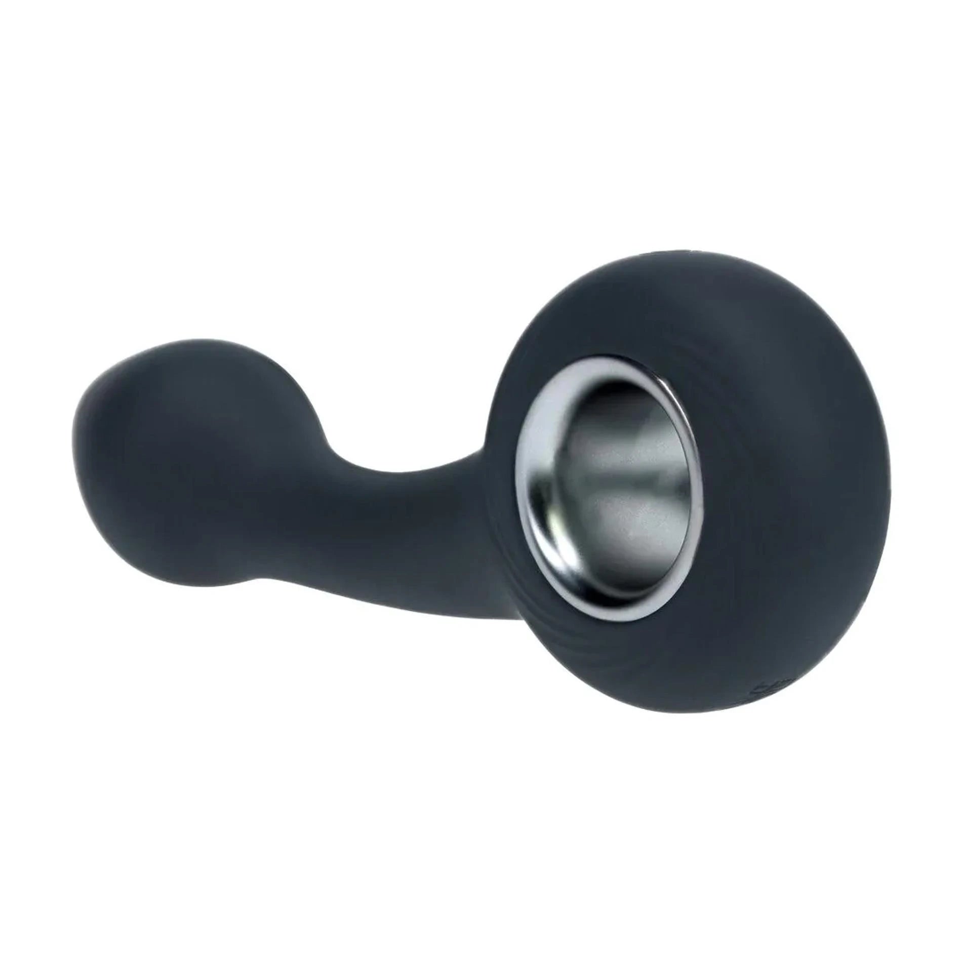 Masseur de prostate vibrant en silicone avec anse - Noir